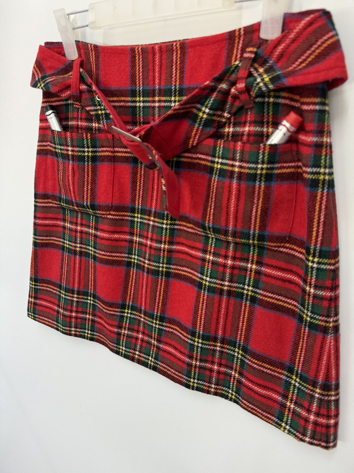agnes b. 🔥 PUNKERS ‼️ Red tartan belt mini Skirt Size 27" / US 4 / IT 40 - 2 Thumbnail