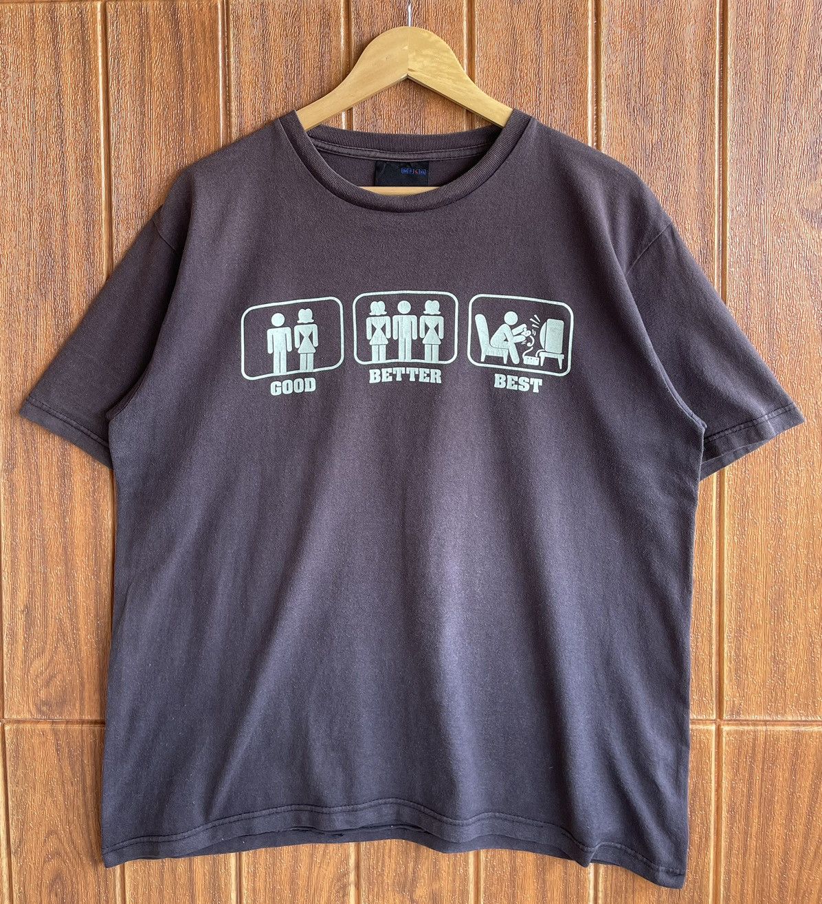 Vintage Vintage’90s🔥UNFLEDGED🔥Good Better Best Humor faded Tshirt Size US L / EU 52-54 / 3 - 1 Thumbnail