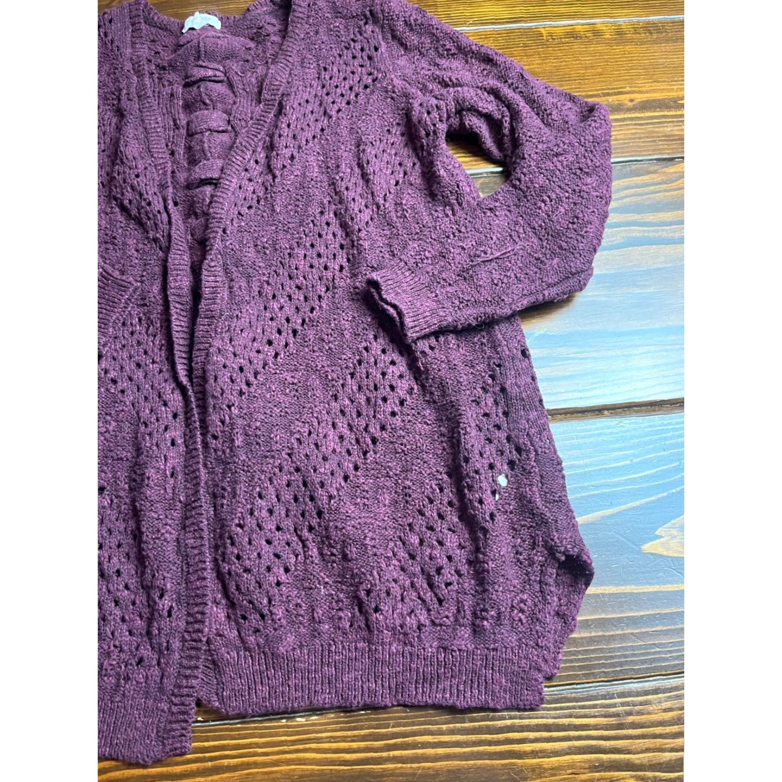 Vintage Maurices Sweater Women's Large Burgundy Cardigan Pullover Size L / US 10 / IT 46 - 3 Thumbnail