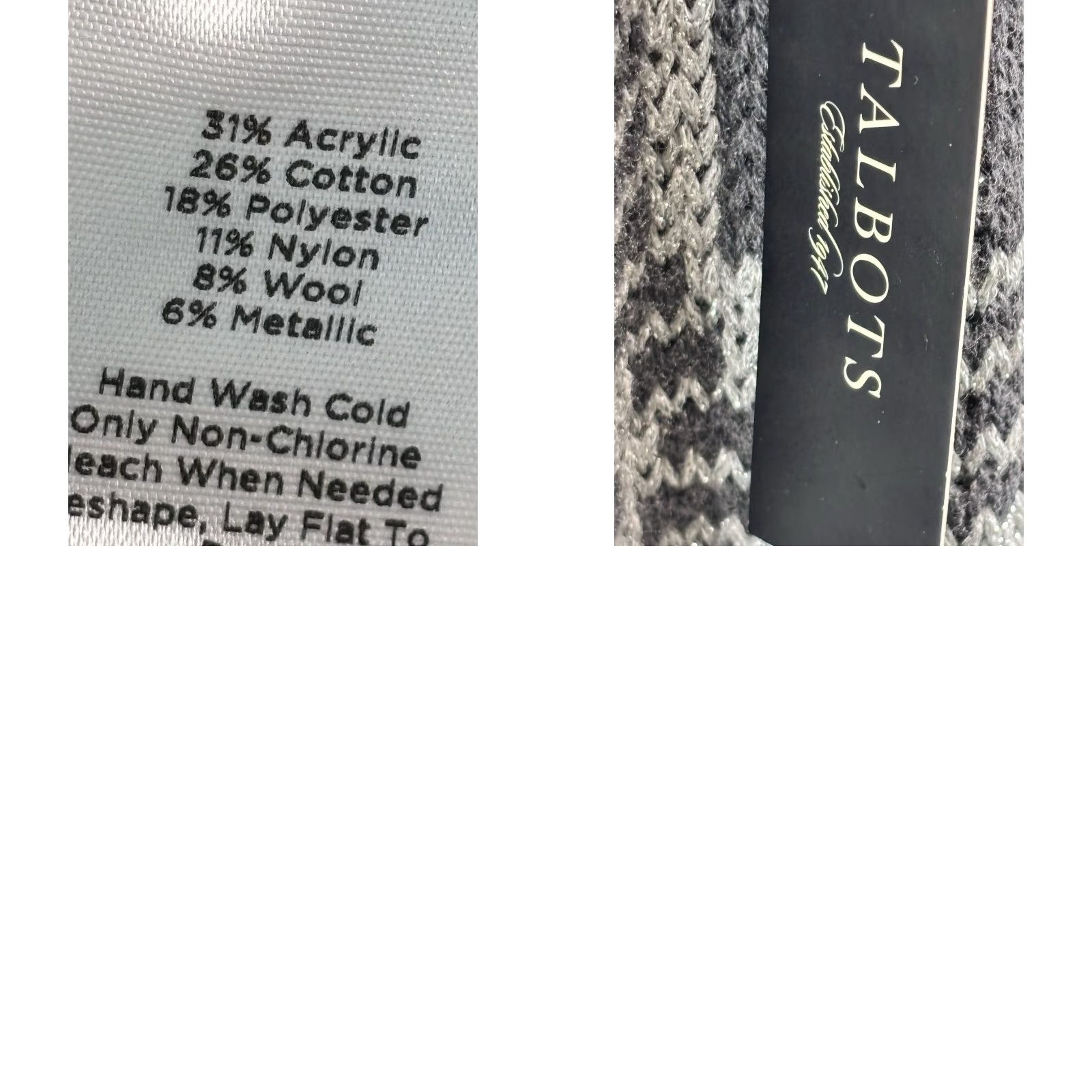 Talbots Talbots Cardigan Women Small Grey Silver Open Shawl Collar Knit Sweater Fair Isle Long Sleeve Casual Fall Winter Spring Womens Size S / US 4 / IT 40 - 8 Thumbnail