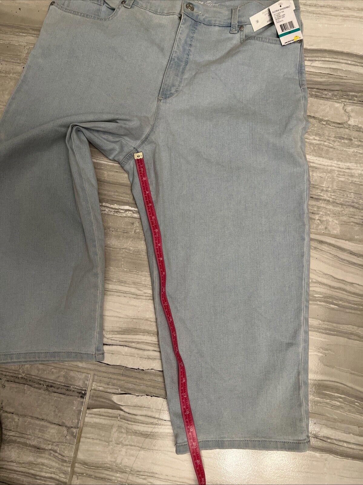 Designer Gloria Vanderbilt Women 18 Blue Crop Capri Pants Size 40" / US 18 - 3 Thumbnail