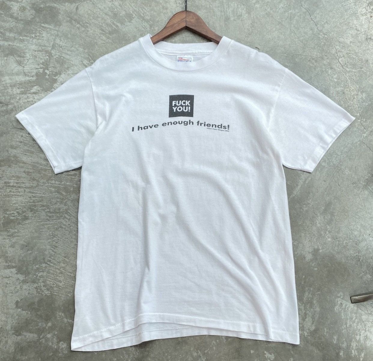 Vintage Vintage 90s Fuck You I Have Enough Friends Tee Size US M / EU 48-50 / 2 - 5 Thumbnail