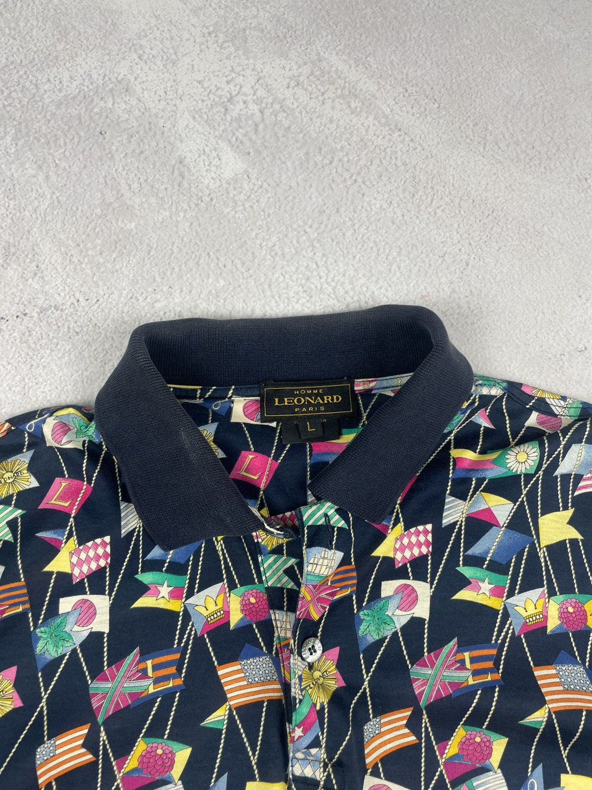 Leonard Paris Leonard Paris Homme Vintage Polo Shirt Sailing Flags Print Size US L / EU 52-54 / 3 - 6 Thumbnail