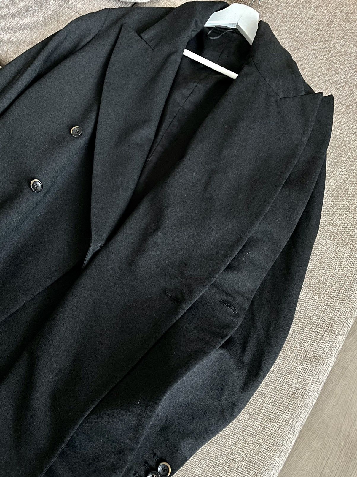 Masnada Masnada Black Double Breasted Anatomical Long Layered Coat Size US M / EU 48-50 / 2 - 10 Thumbnail