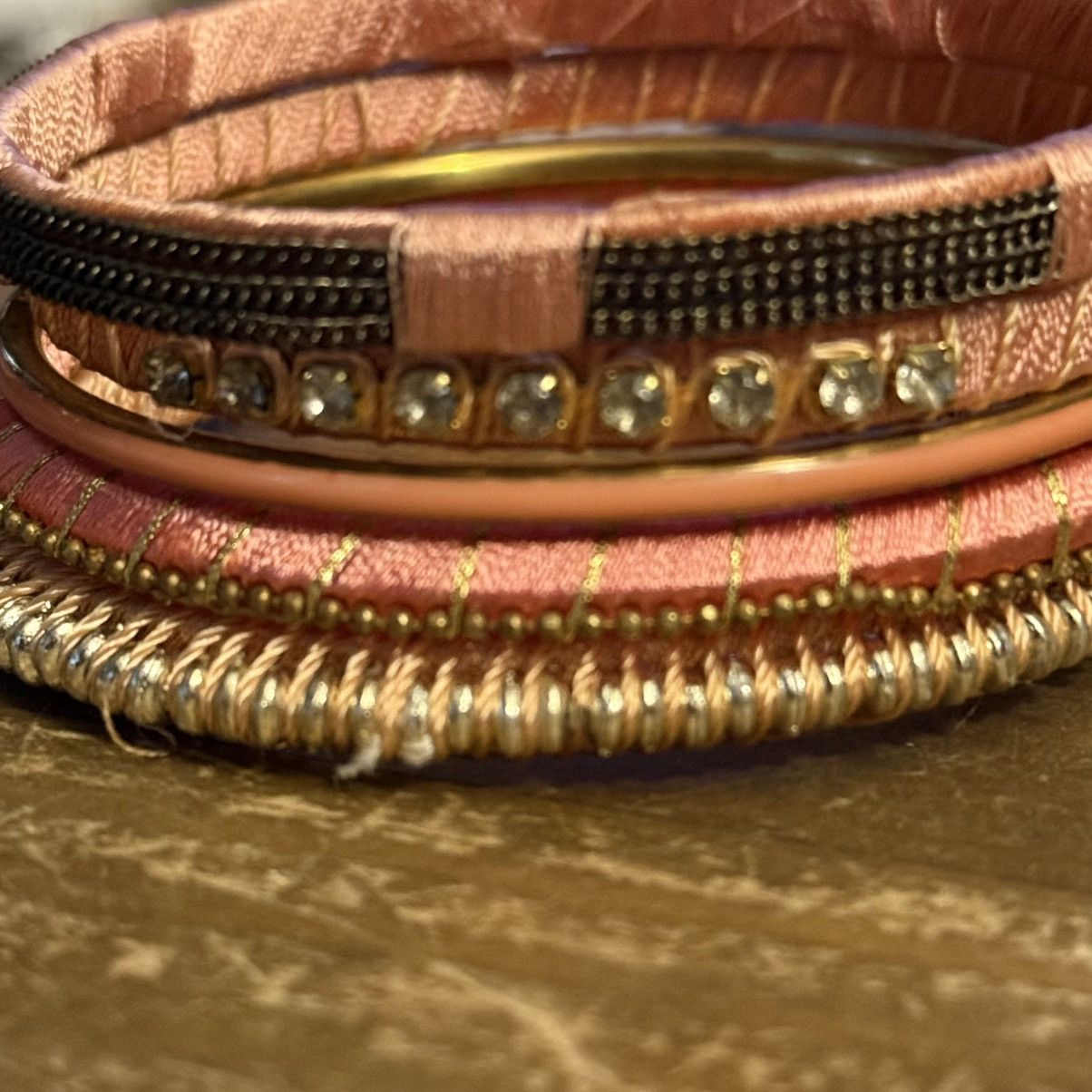 Other Embellished rose silk bangle bracelets set Size ONE SIZE - 3 Thumbnail