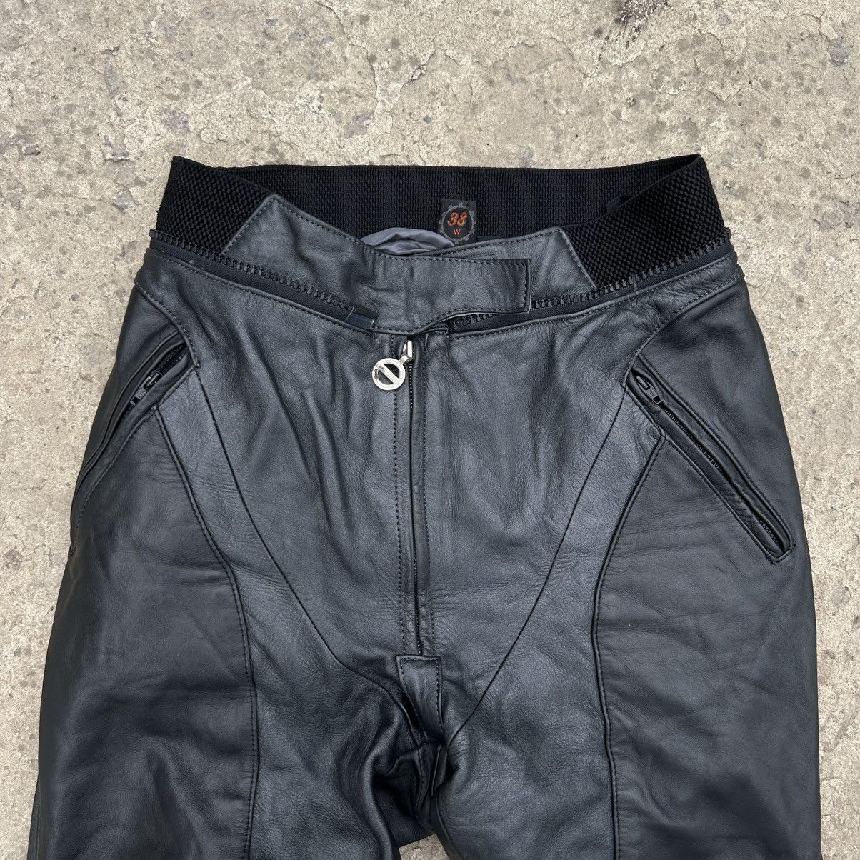 Genuine Leather × Japanese Brand Vintage Japanese Style Moto Leather Pants Crazy Fit Y2K Size US 30 / EU 46 - 3 Thumbnail
