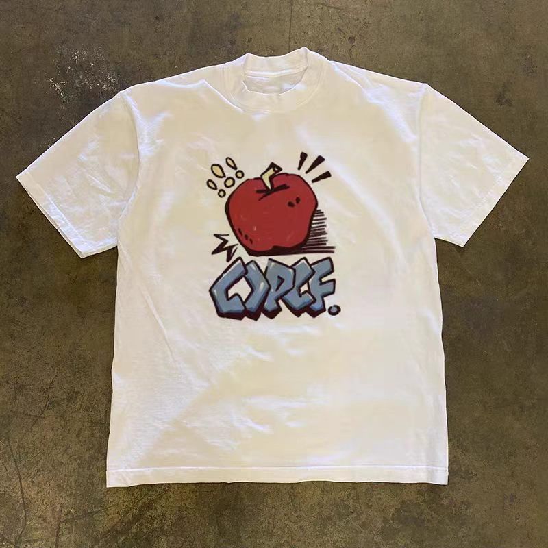 Vintage Street Retro Washed T-Shirt with Apple Print (Y2K Style) Size US M / EU 48-50 / 2 - 1 Thumbnail