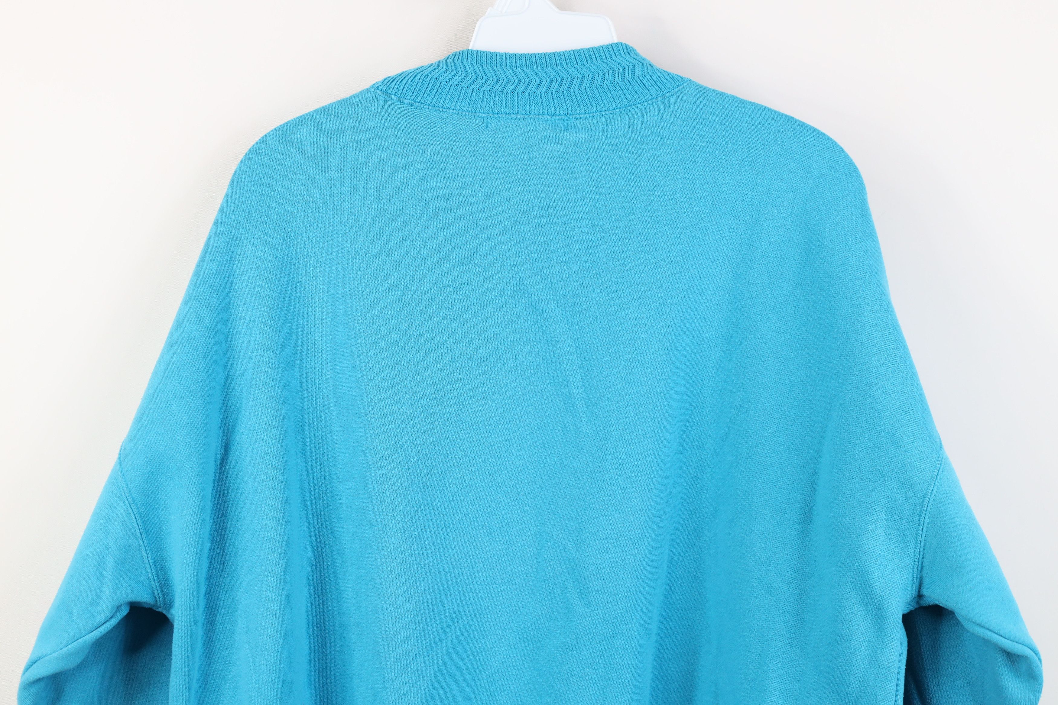 Vintage Vintage 90s Streetwear Blank Mock Neck Sweatshirt Blue Size M / US 6-8 / IT 42-44 - 9 Thumbnail