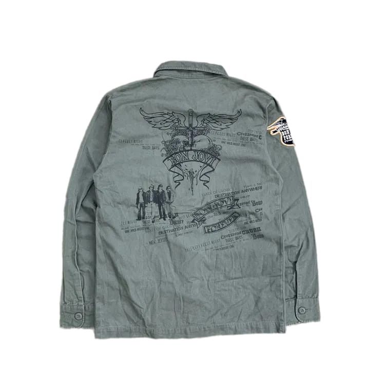 Bon Jovi Vtg Bon Jovi Military OG Shirt Size US M / EU 48-50 / 2 - 1 Thumbnail