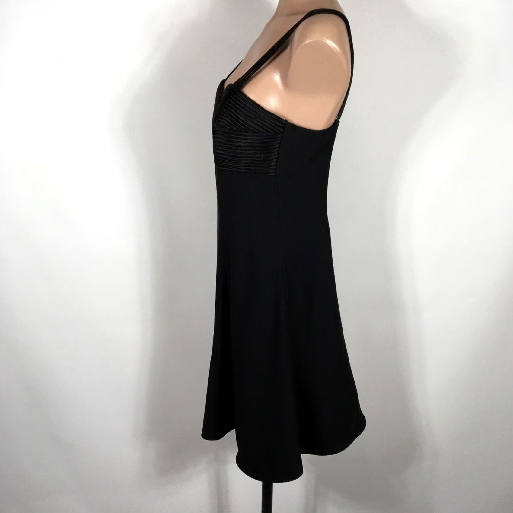 Vintage VINTAGE Collections Dress Womens 10 Black 90s Strappy Sleeveless Sweetheart Chiffon LBD Eveningwear Size L / US 10 / IT 46 - 6 Thumbnail