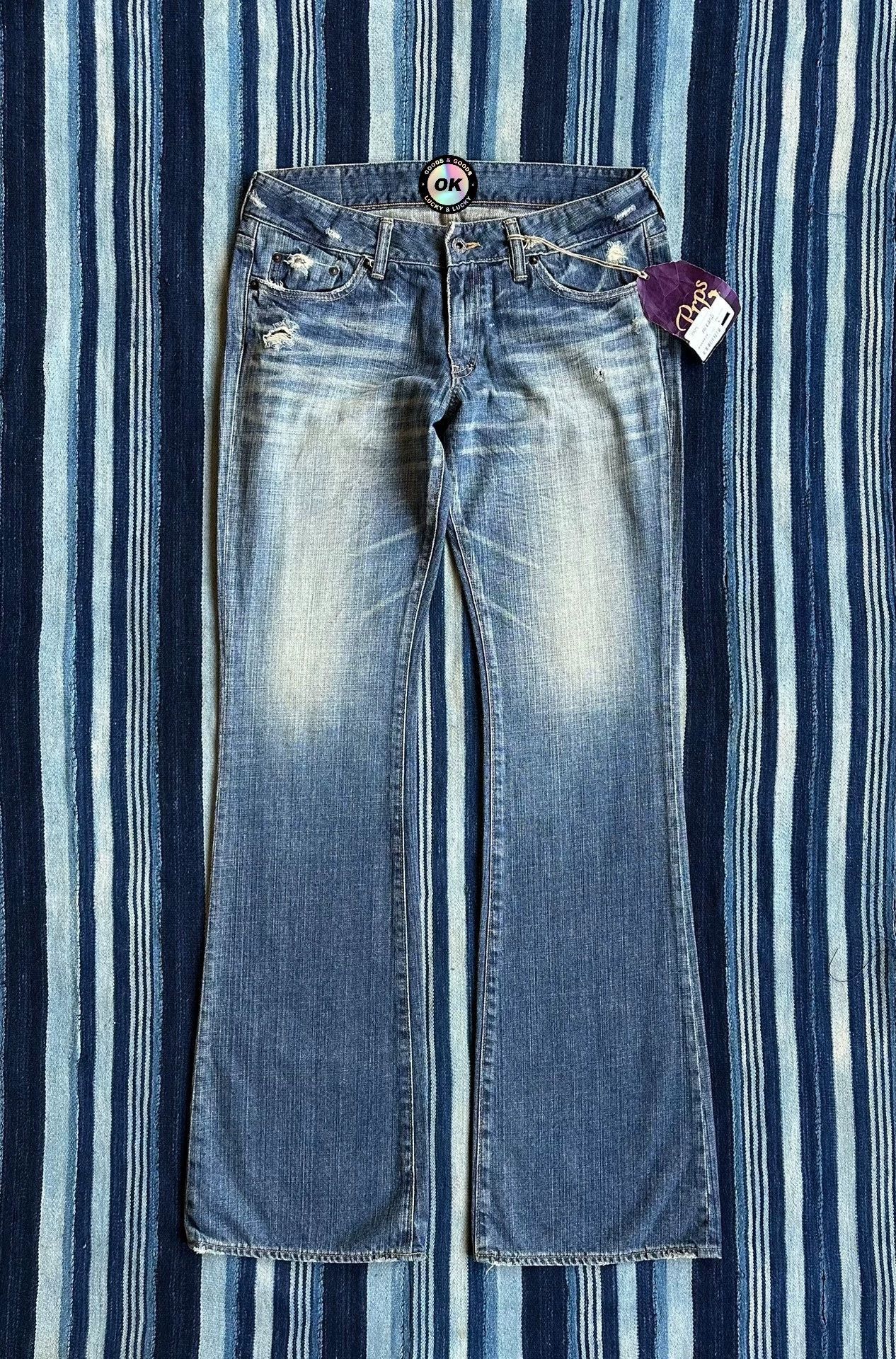 Prps Blue Distressed Denim Flared Pants Size 30 Size US 30 / EU 46 - 1 Thumbnail