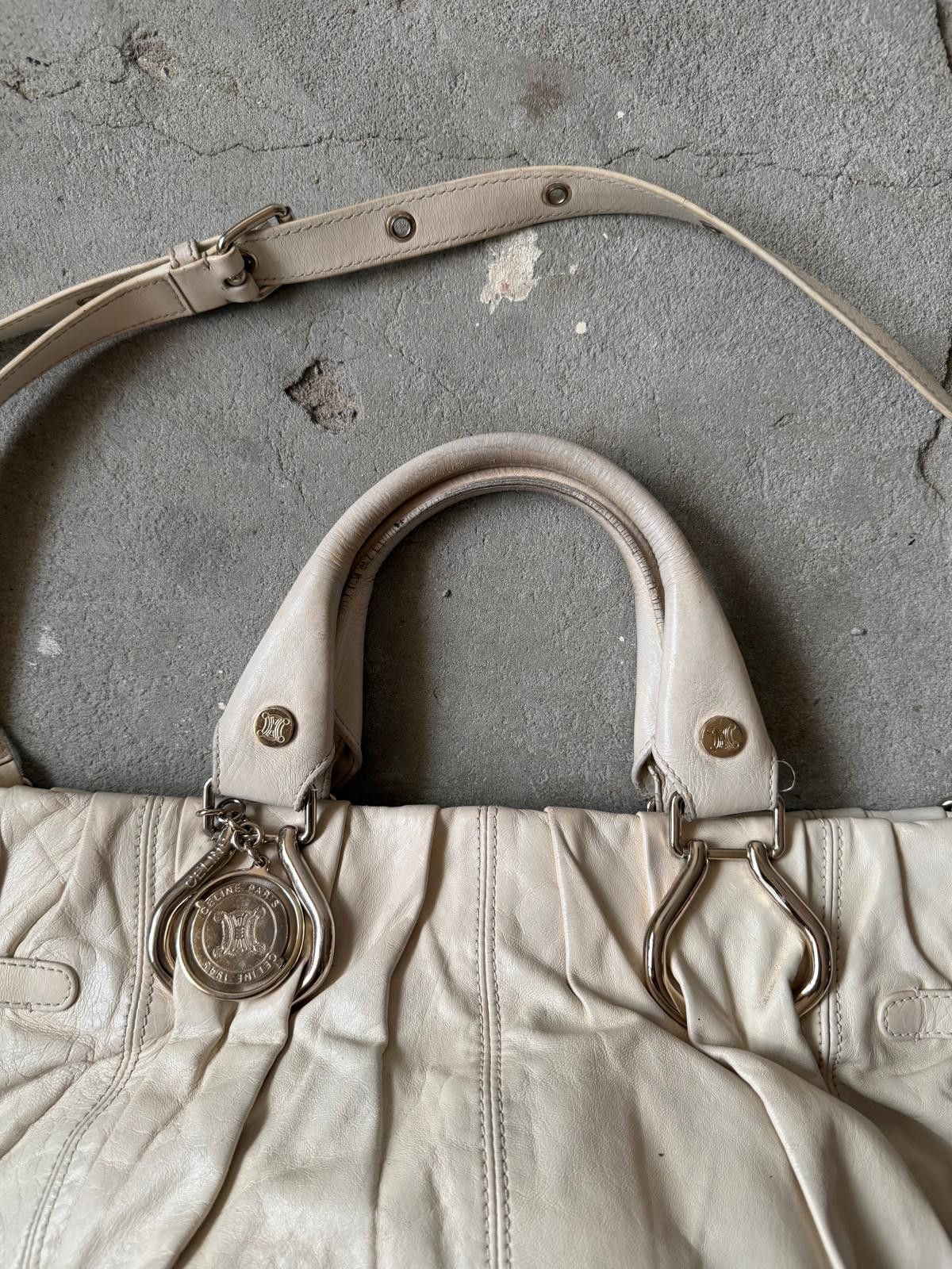 Celine Celine 2Way Leather Shoulder Bag White Size ONE SIZE - 4 Thumbnail