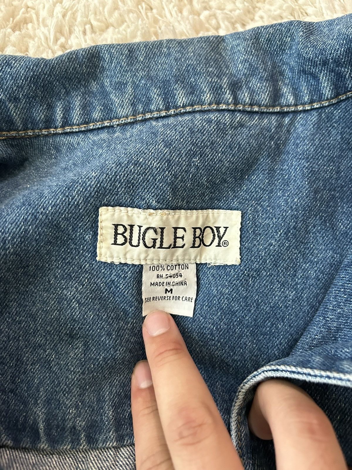 Bugle Boy × Vintage Vintage 90s Boxy Denim Jacket Size US L / EU 52-54 / 3 - 4 Thumbnail