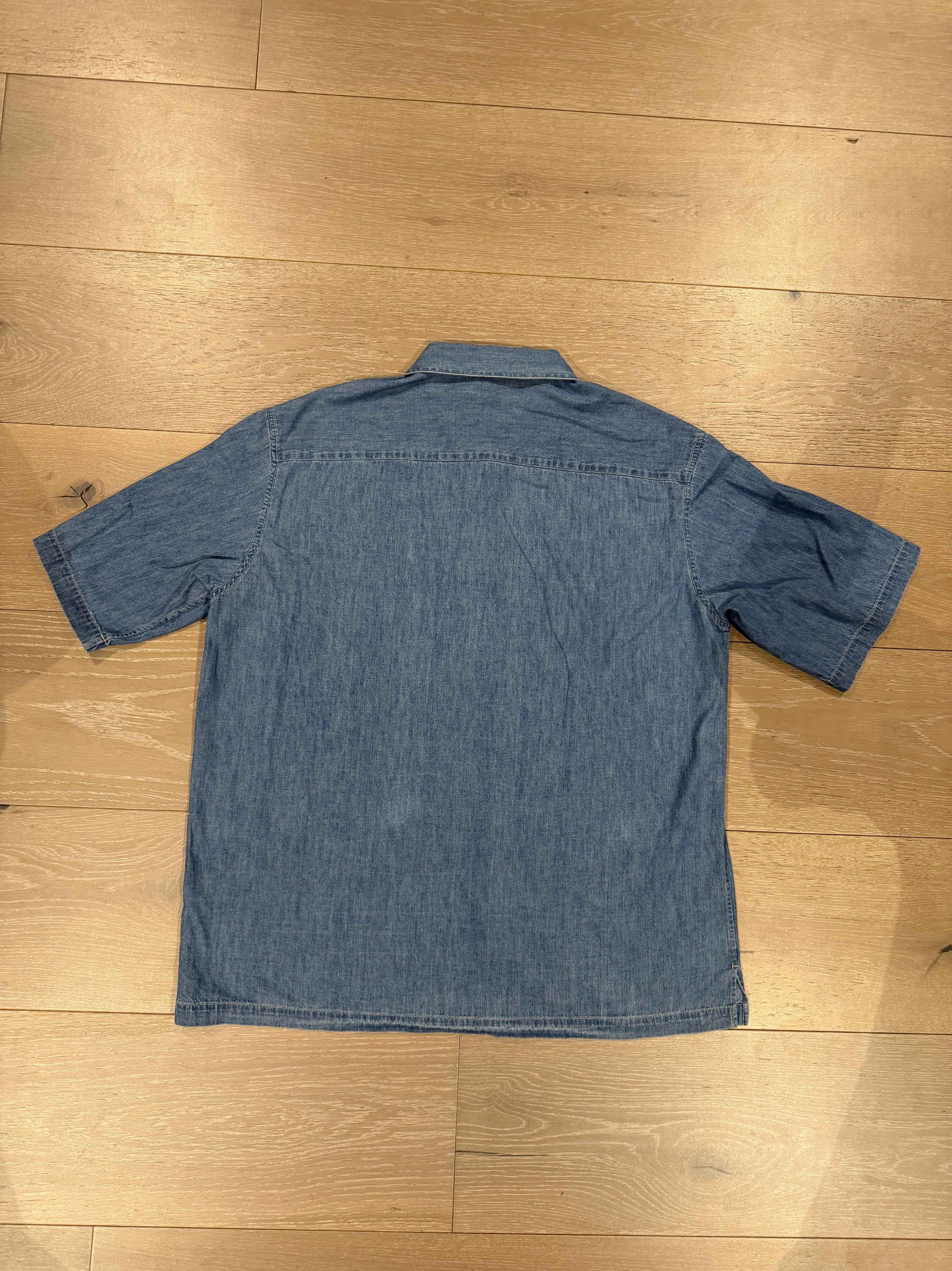 Auralee 💚 Auralee Selvedge Super Light Denim Half Sleeved Shirt NEW Size US XXL / EU 58 / 5 - 13 Thumbnail