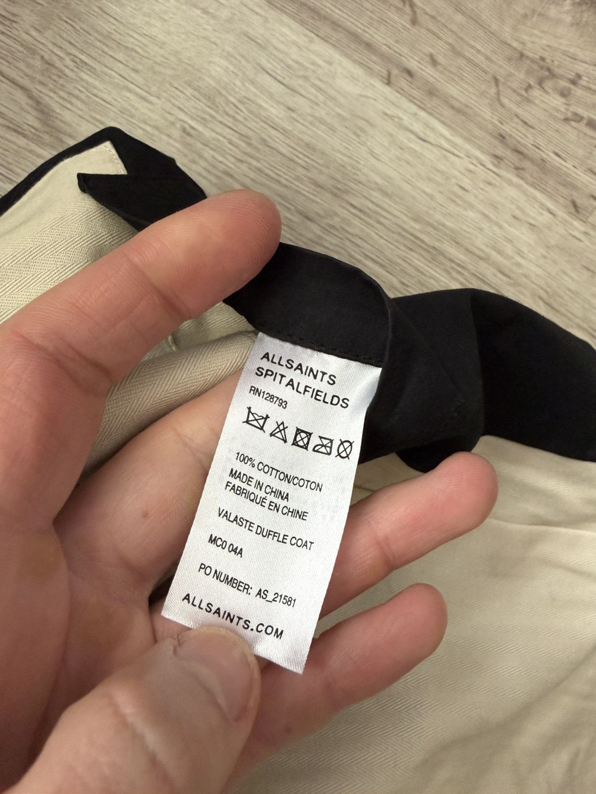 Allsaints AllSaints Valaste Duffle Coat – Black Cotton Hooded Jacket Size US XL / EU 56 / 4 - 18 Thumbnail