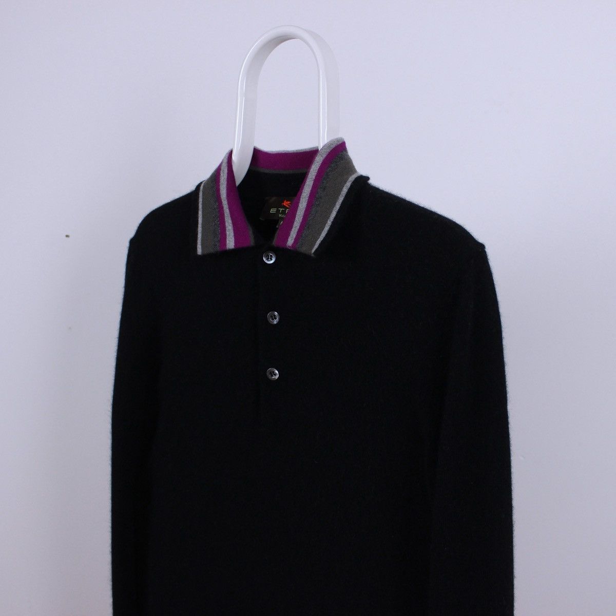 Etro Vintage Etro Milano Long Sleeve Polo Cashmere Jumper Size US M / EU 48-50 / 2 - 1 Thumbnail