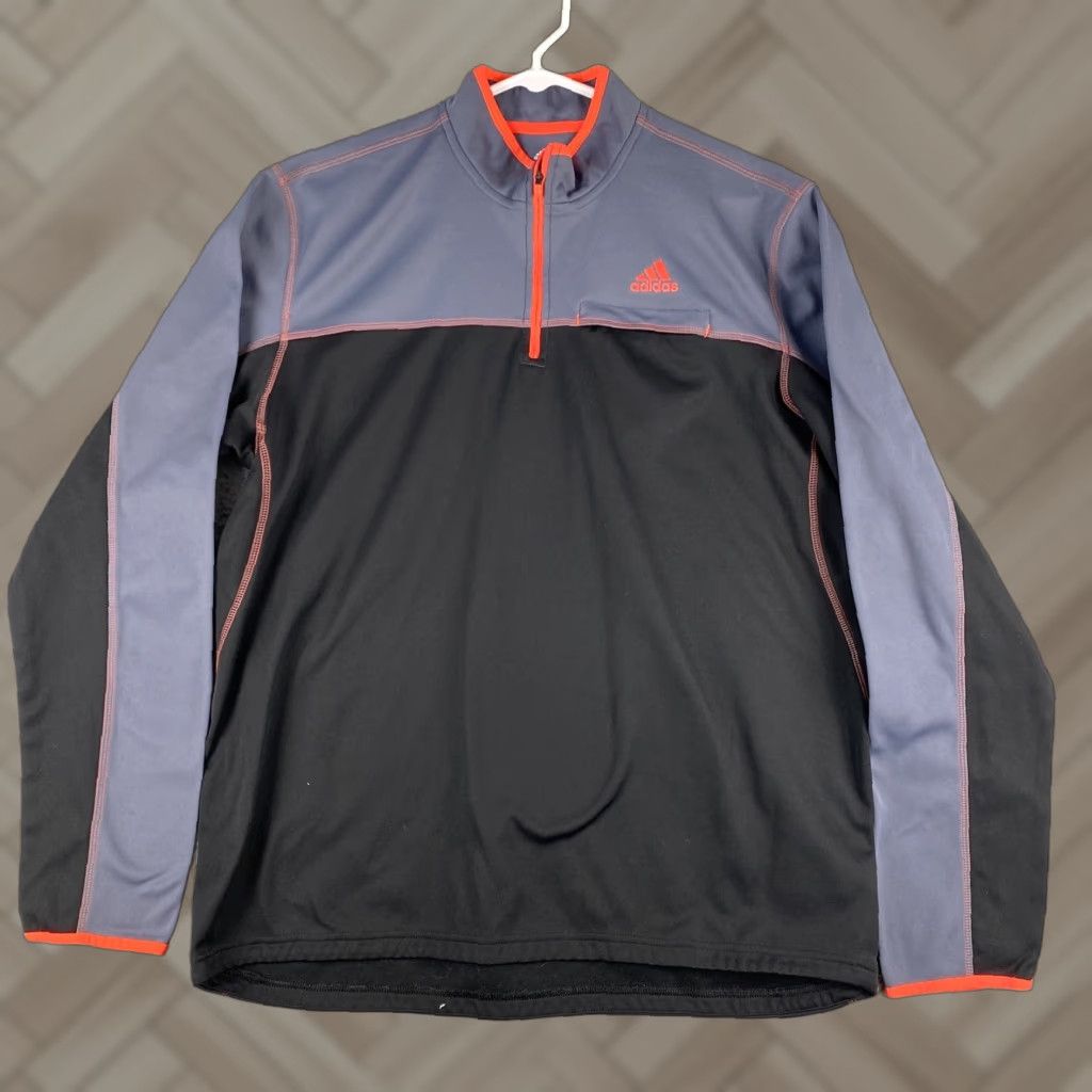 Adidas Adidas Pullover Jacket Adult XL Black Gray Long Sleeve 1/4 Zip Light Mens /44-3 Size US XL / EU 56 / 4 - 1 Thumbnail