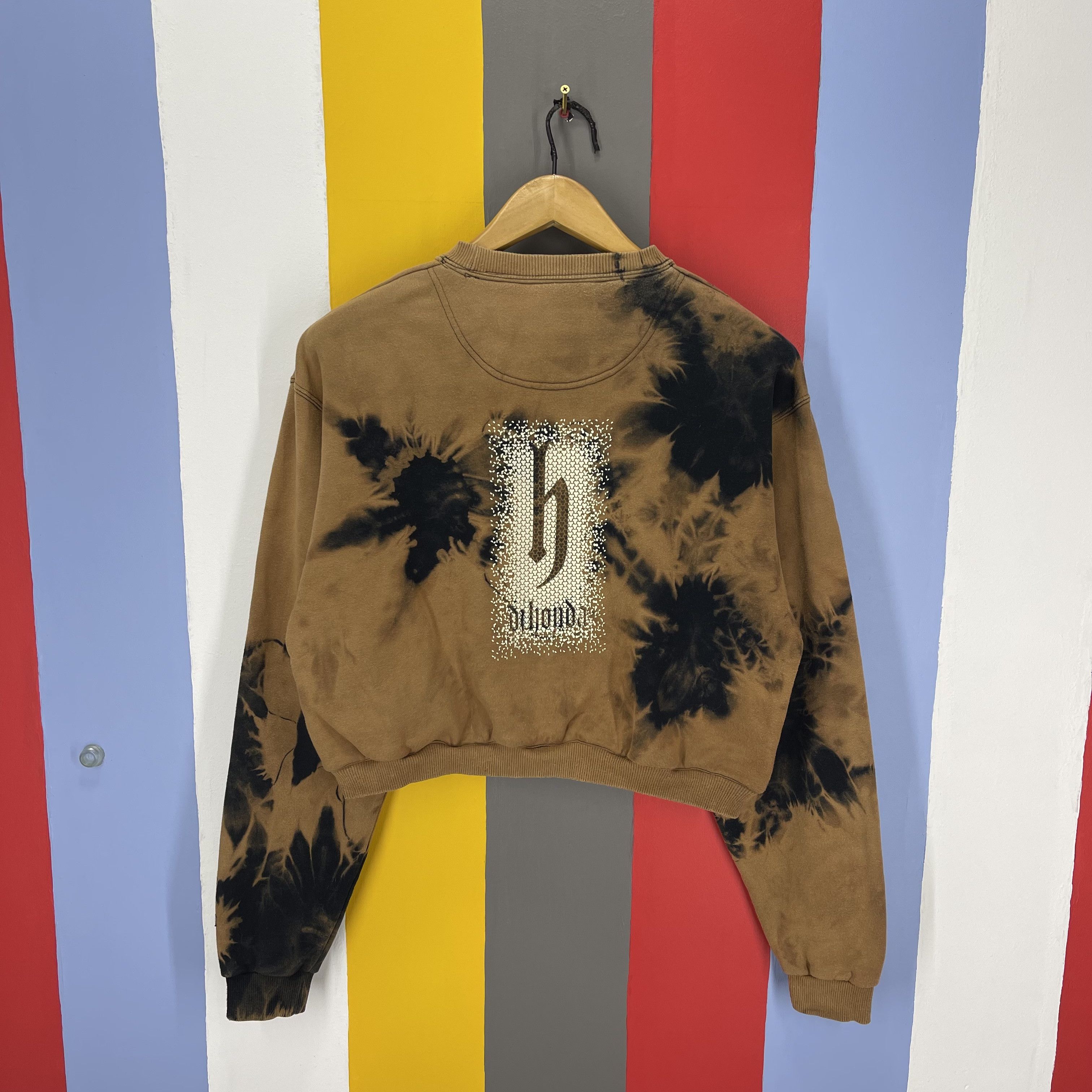 Japanese Brand DJ HONDA Crop Sweatshirt Acid Wash #1269/AR Size M / US 6-8 / IT 42-44 - 1 Thumbnail