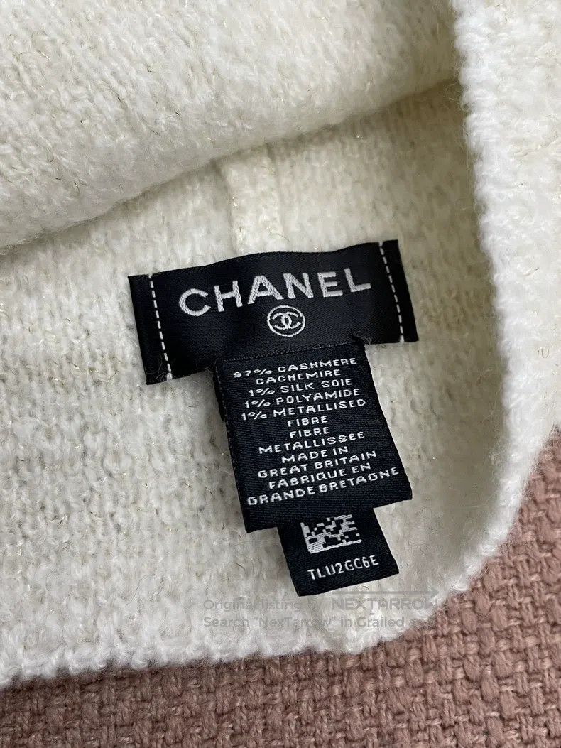 Chanel Chanel 26C new white double C large logo cashmere knitted Size ONE SIZE - 5 Thumbnail