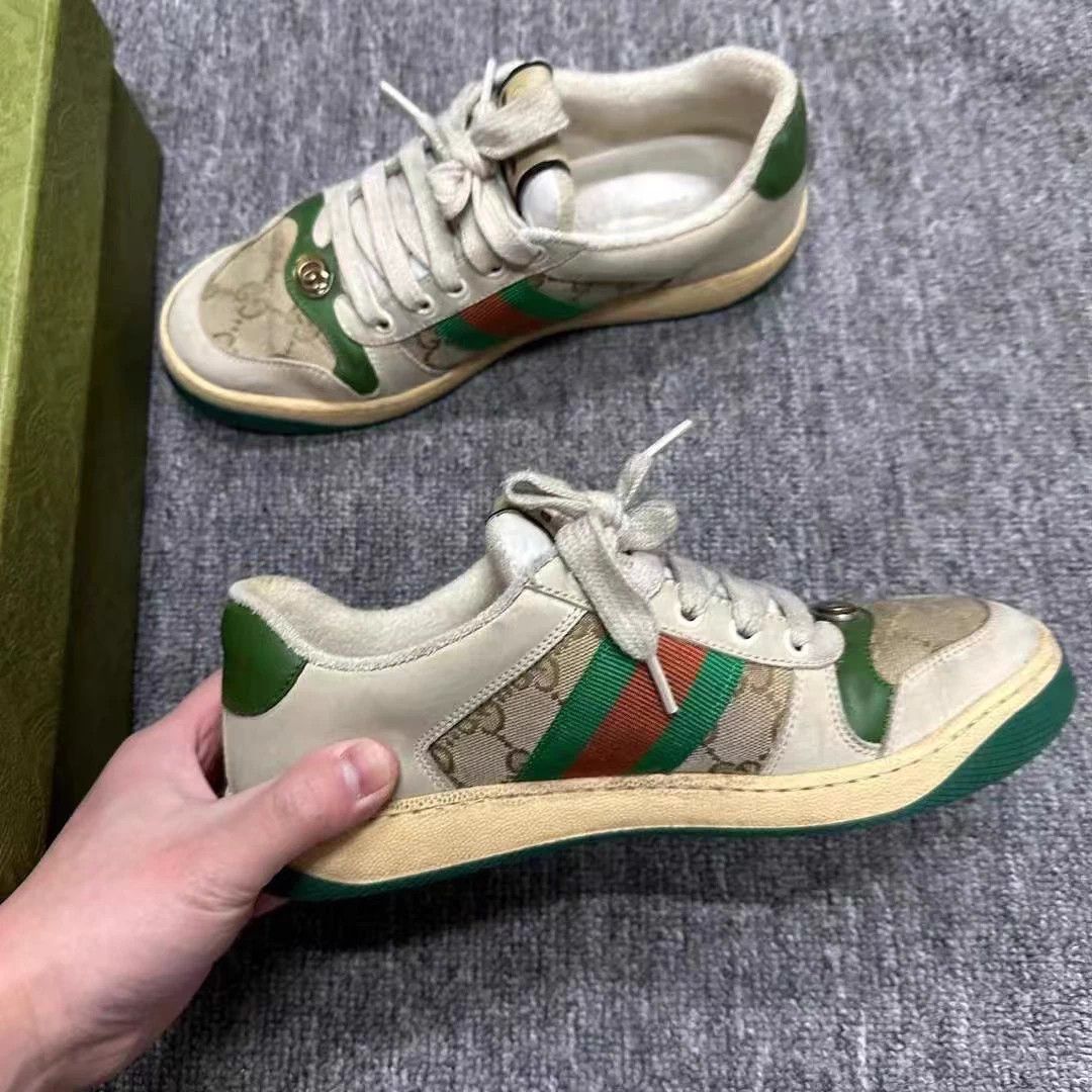 Gucci Gucci GG Distressed Sneakers 95 New 37 box & accs Size US 6 / IT 36 - 3 Thumbnail