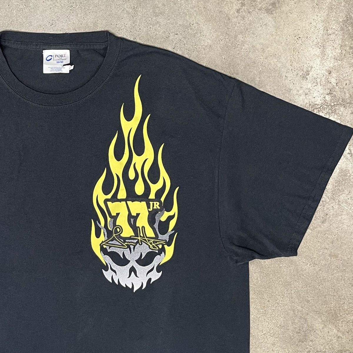Vintage Vintage Distressed Faded Skull Graphic T-Shirt Racing Tee Size US XL / EU 56 / 4 - 1 Thumbnail
