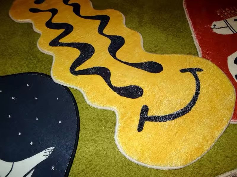 Handmade Smile Face Cartoon Bedroom Carpet Rug Size ONE SIZE - 3 Thumbnail