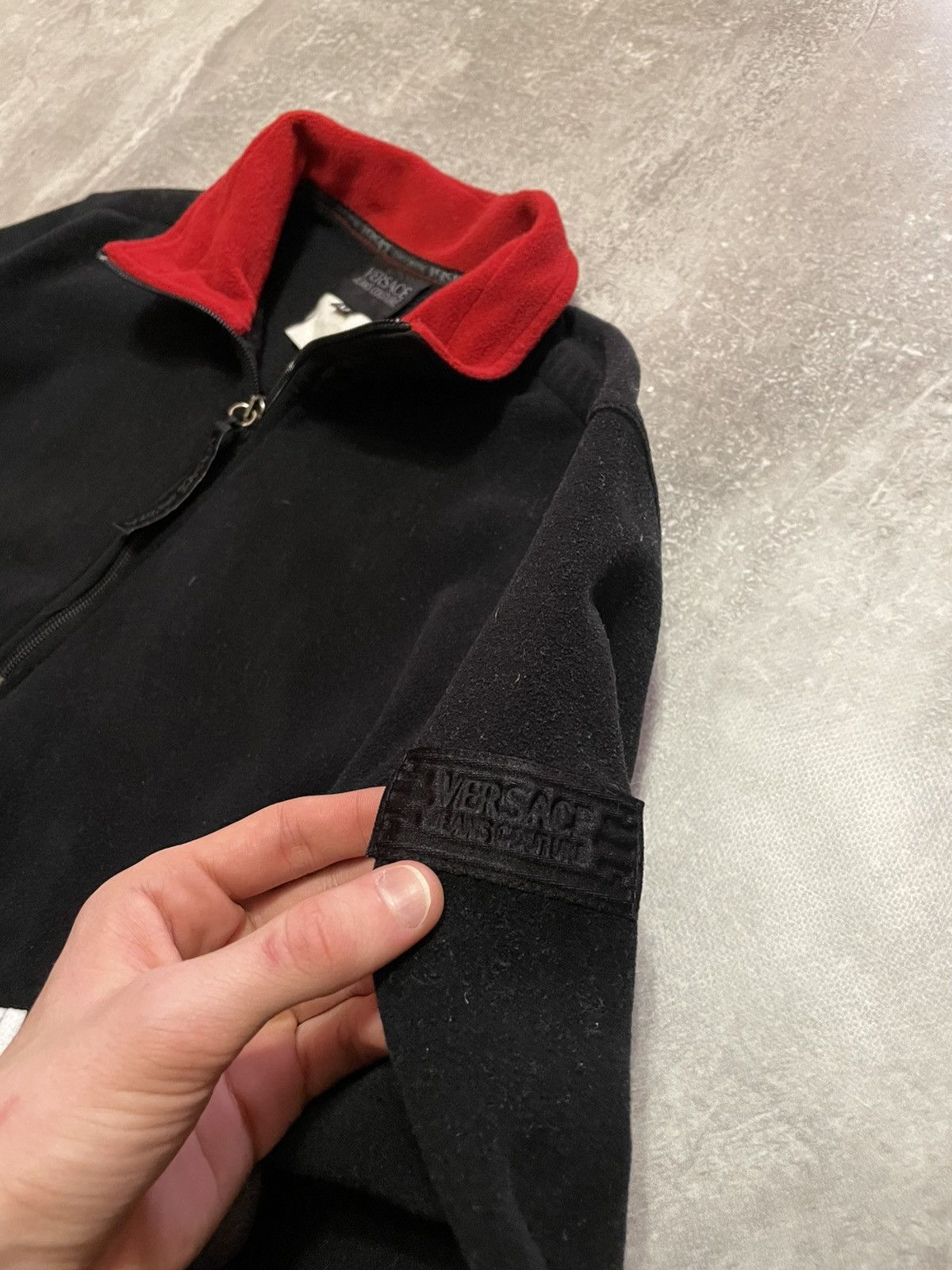 Versace × Versace Jeans Couture × Vintage Vintage 90s Versace Jeans Couture 1/4 Zip Fleece Jacket Size US M / EU 48-50 / 2 - 6 Thumbnail