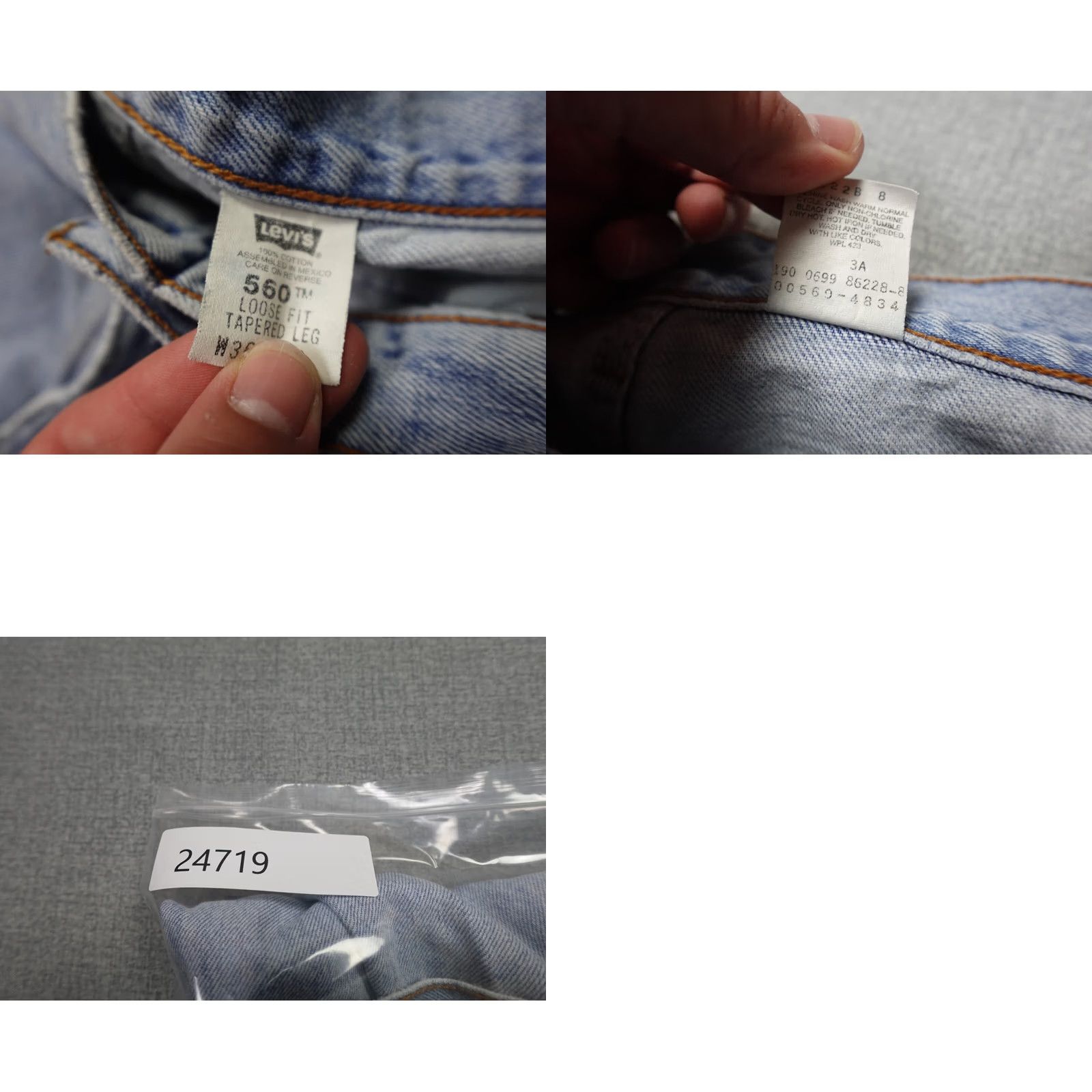 Levi's Vintage Levi's 560 Jeans Men 36x30 Blue Wide-Leg Hip Hop Distressed Light Wash 90s Mens Size US 36 / EU 52 - 9 Thumbnail