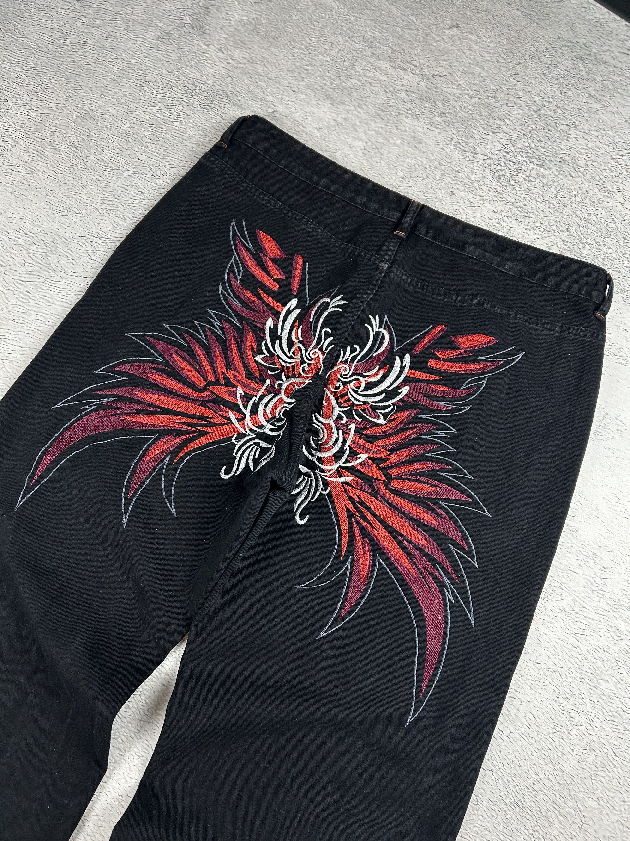 Japanese Brand Baggy Jeans Big Back Logo streetwear SK8 Size US 38 / EU 54 - 2 Thumbnail