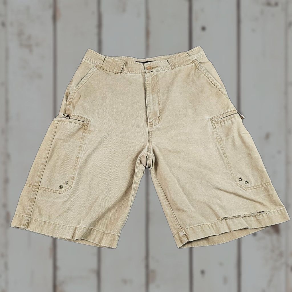 VINTAGE Abercrombie & Fitch Cargo Shorts Mens Medium M Beige Casual 100% Cotton Outdoor Pocket
