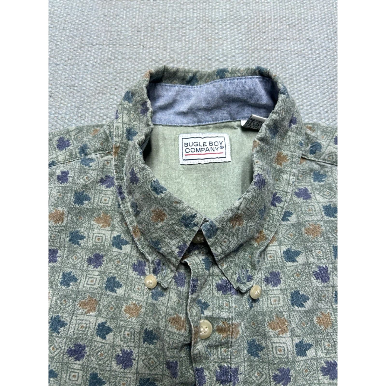Bugle Boy Bugle Boy Button-Up Shirt Long Sleeve All Over Print Floral Geometric Adult Medium Multicolor Mens Shirt Size US M / EU 48-50 / 2 - 3 Thumbnail