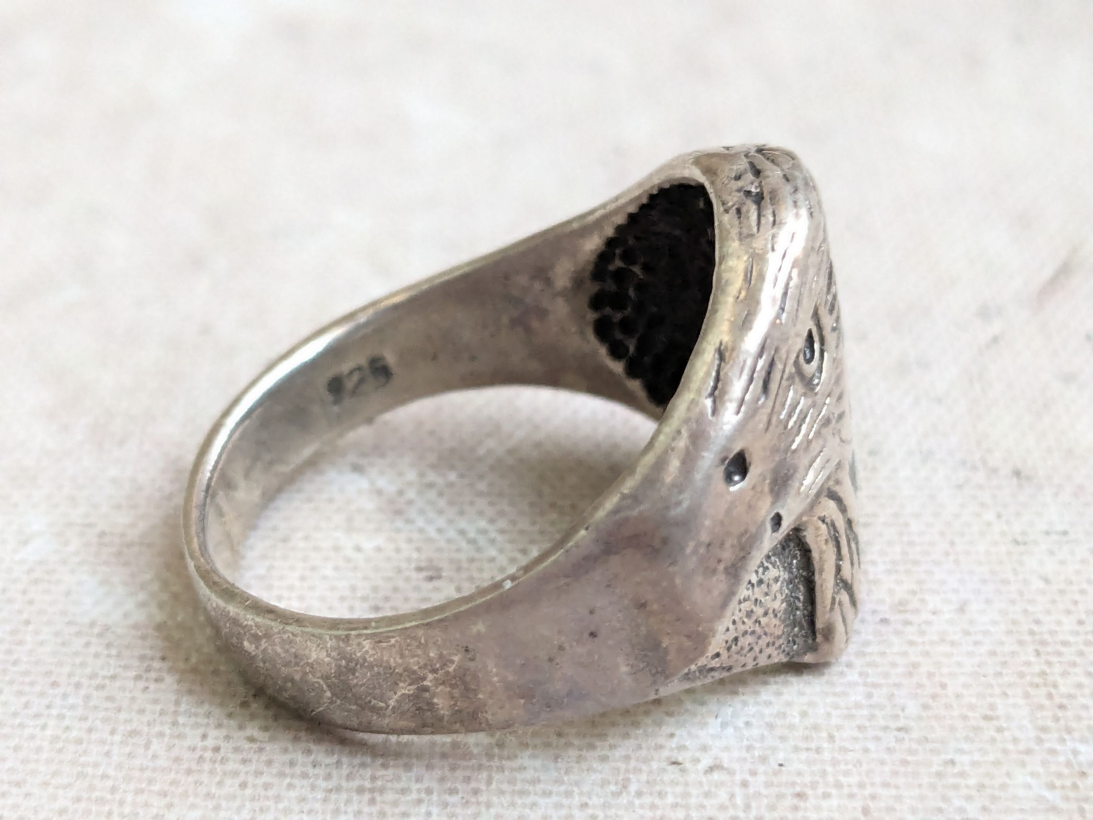 Sterling Silver LAZ Sterling Silver Ring Crushed Turquoise Eagle 8.75 Size ONE SIZE - 8 Thumbnail