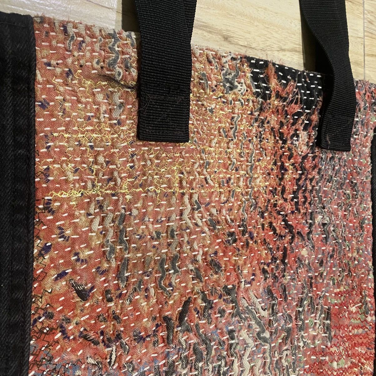 Handmade 1/1 Handstitch Sashiko Boro Natural Distressed Tote Bag Size ONE SIZE - 18 Thumbnail