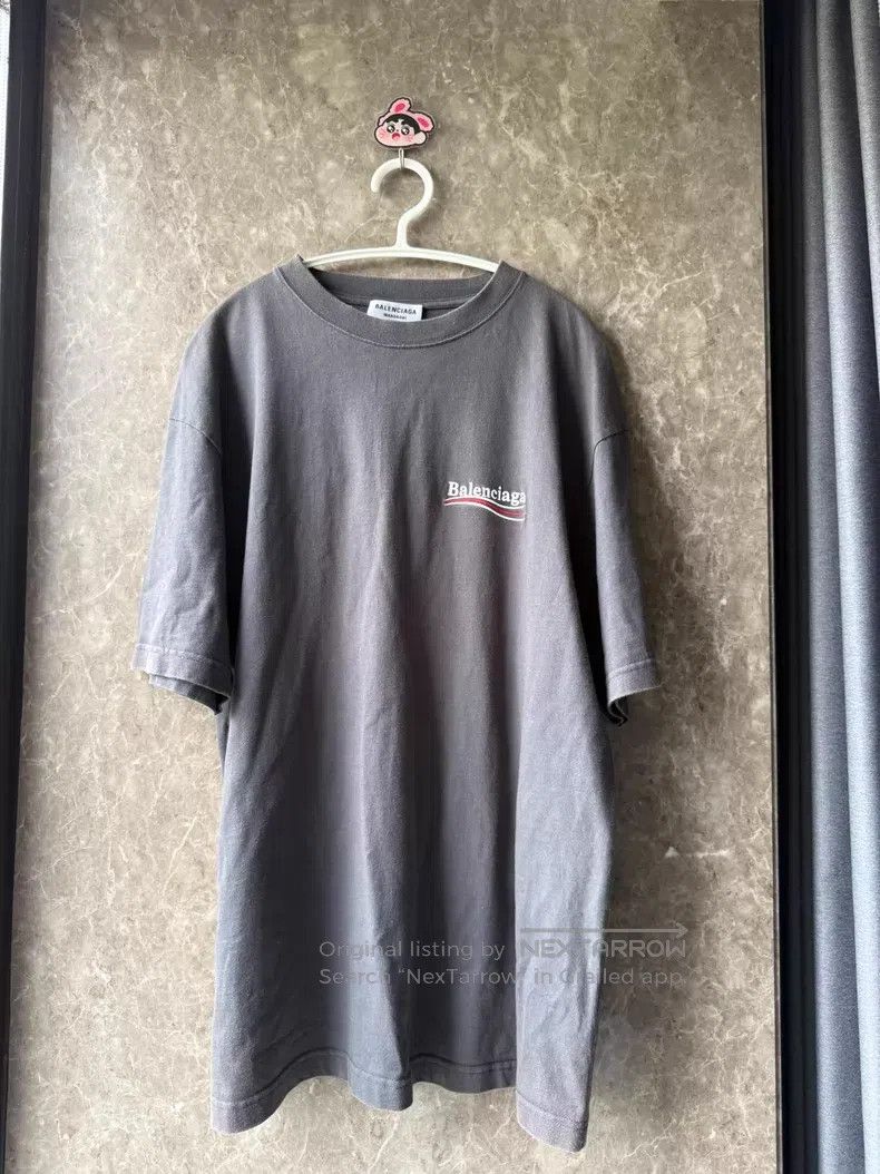 Balenciaga Balenciaga Dark Grey Embroidered Coke Short Sleeve Size US S / EU 44-46 / 1 - 1 Thumbnail