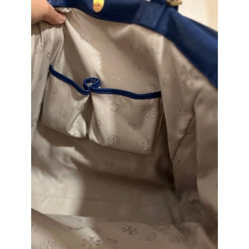 Tory Burch Tory Burch Blue Leather Tote Size ONE SIZE - 4 Thumbnail