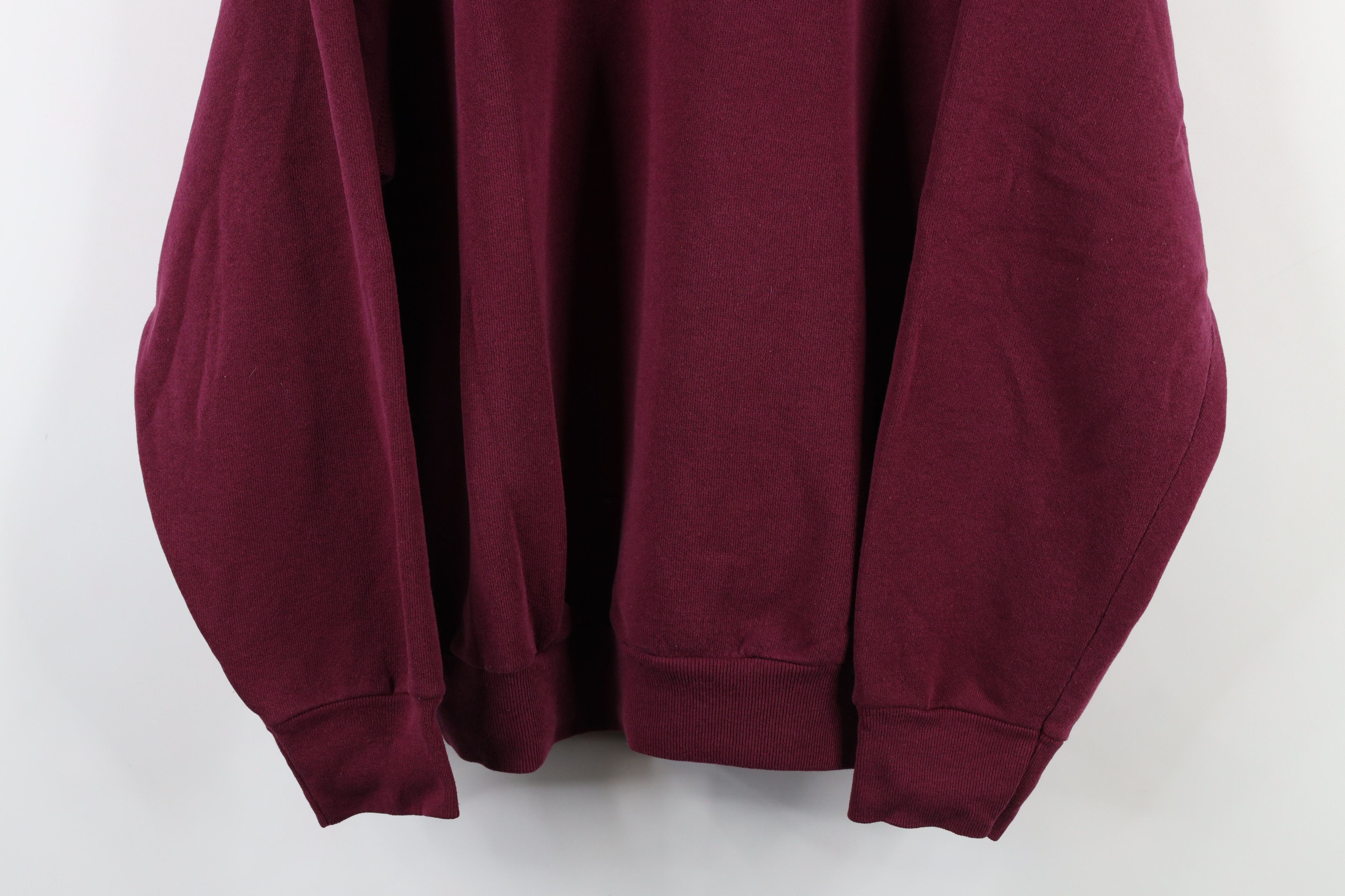 Vintage Vintage 90s Streetwear Blank Crewneck Sweatshirt Maroon USA Size XL / US 12-14 / IT 48-50 - 3 Thumbnail