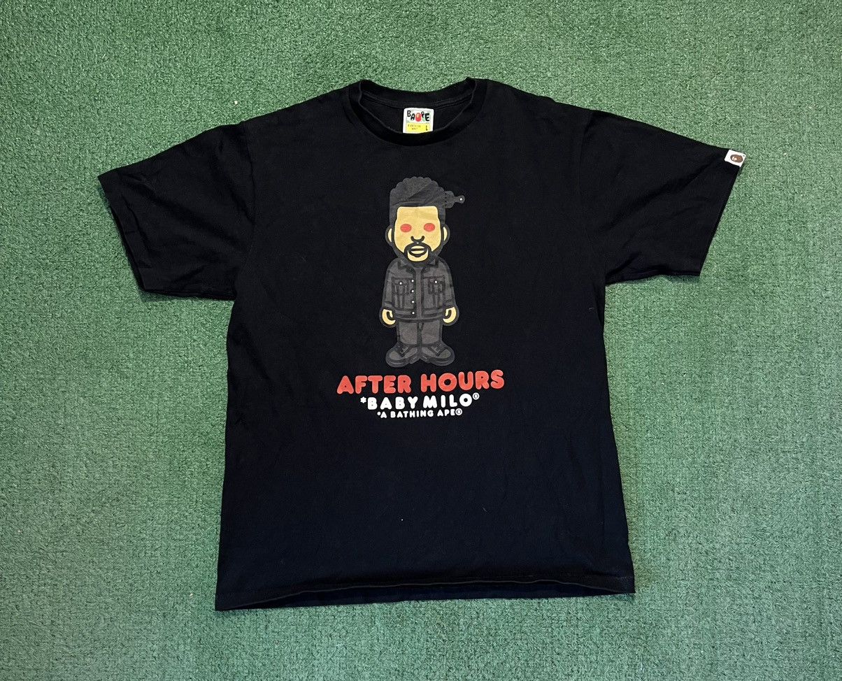 トップス BAPE X THE WEEKND MILO LS TEE SIZE L A Bathing Ape Long Sleeve XO The Weeknd Tee A Bathing Ape