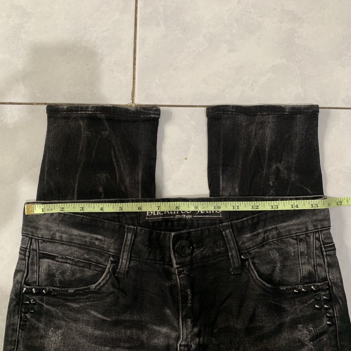 Japanese Brand Punk Style 2000’s Buckaro Distressed Clawmark Slim Jeans Size US 31 - 16 Thumbnail