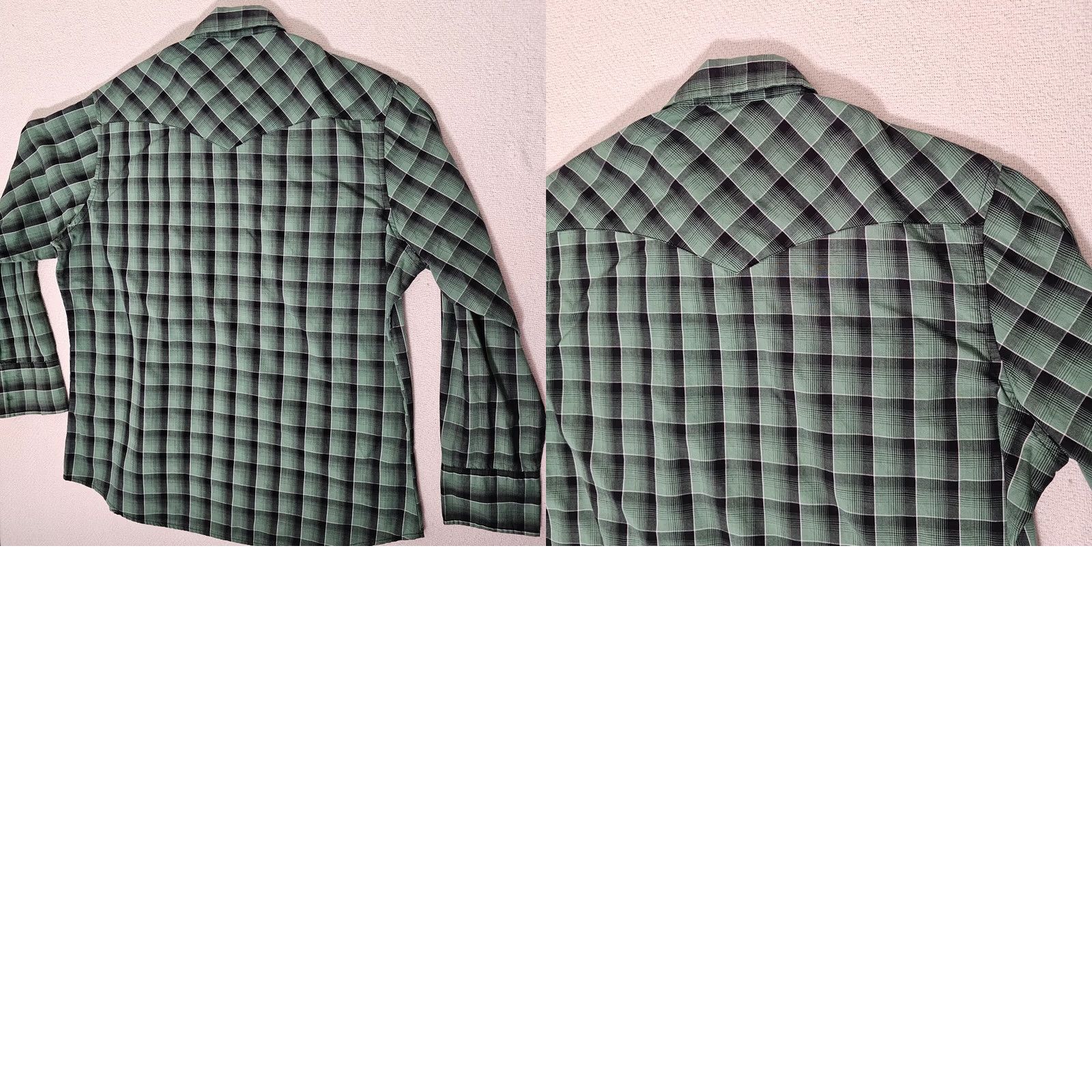 Wrangler VINTAGE Wrangler Western Shirt Mens L Green Plaid Snap Size US L / EU 52-54 / 3 - 8 Thumbnail