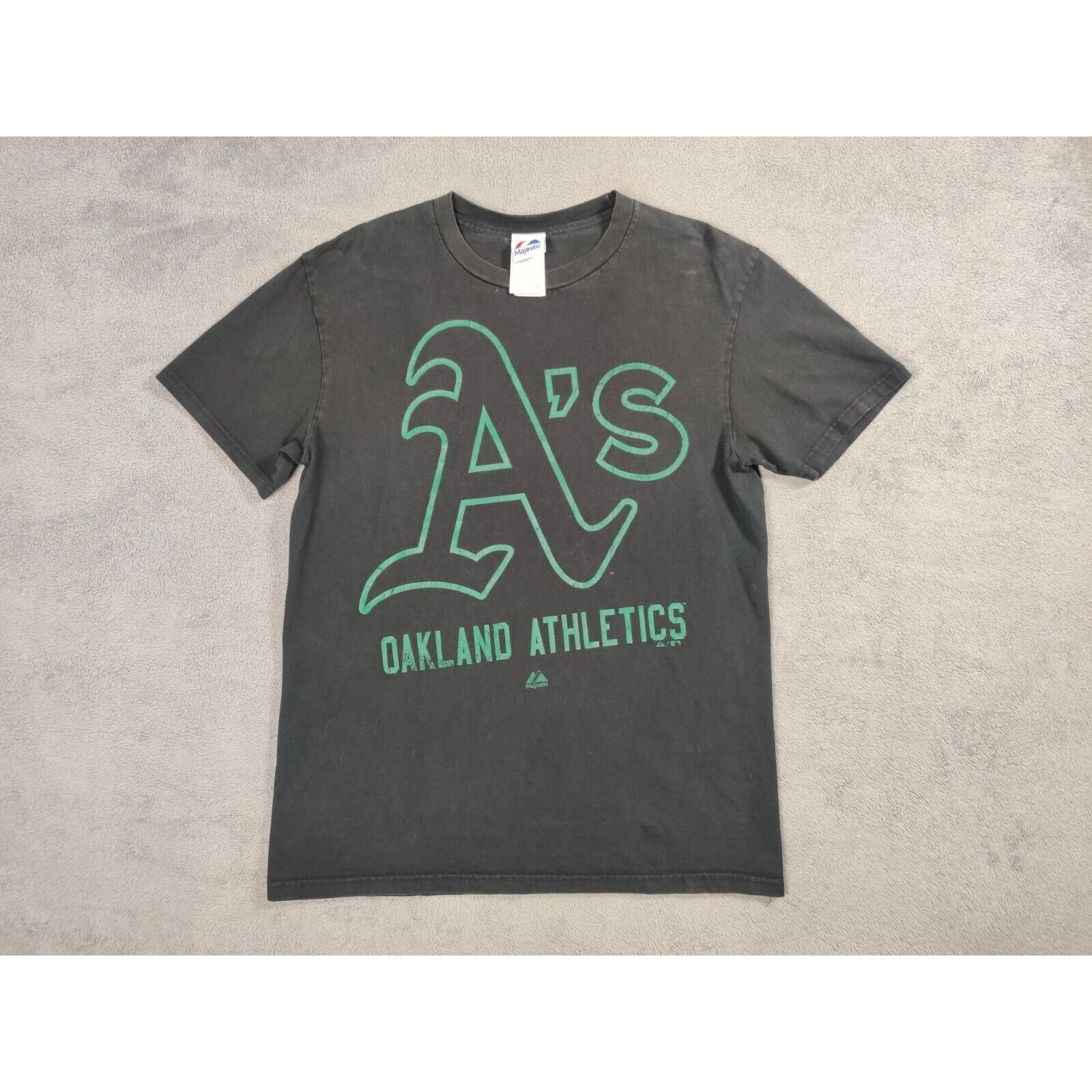 Majestic Oakland Athletics Shirt Adult Mens Large Black Green Logo Size US L / EU 52-54 / 3 - 1 Thumbnail