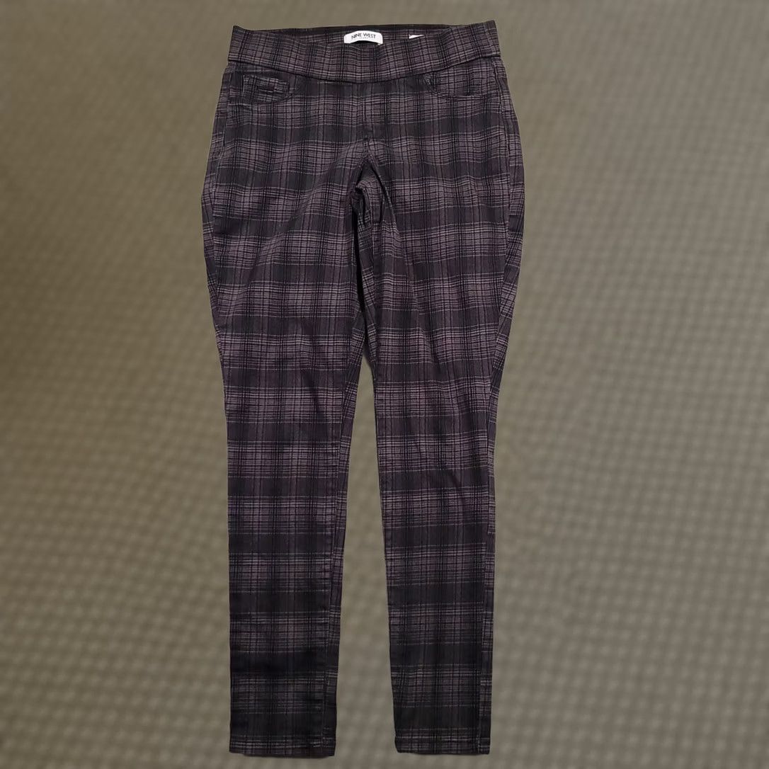 Nine West Nine West Heidi Pull-On Skinny Stretch Pant Women's 4 Gray Glasgow Plaid Pants Size 27" / US 4 / IT 40 - 1 Thumbnail