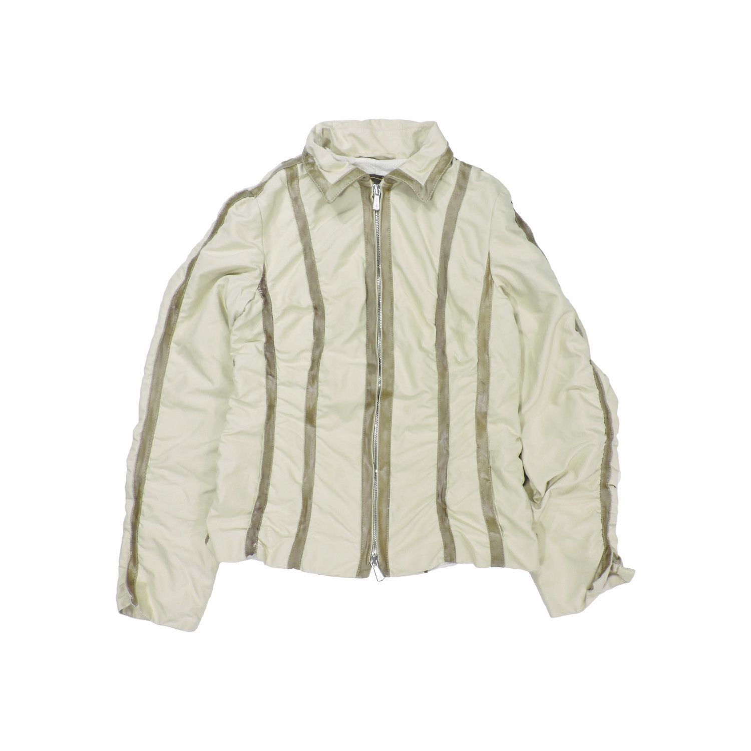Loro Piana LORO PIANA SUEDE GOATSKINS LEATHER STRIPED JACKET Size S / US 4 / IT 40 - 1 Thumbnail