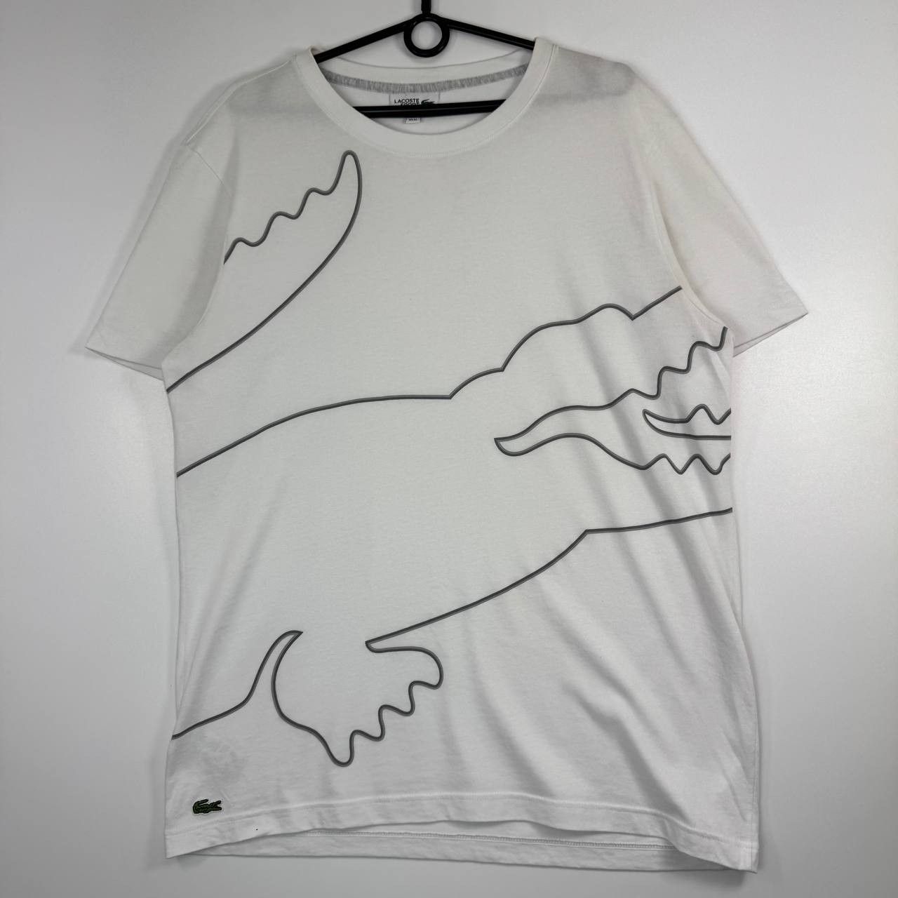 Lacoste Lacoste Big Croc Graphic T-Shirt White Mens Size XL Size US XL / EU 56 / 4 - 1 Thumbnail
