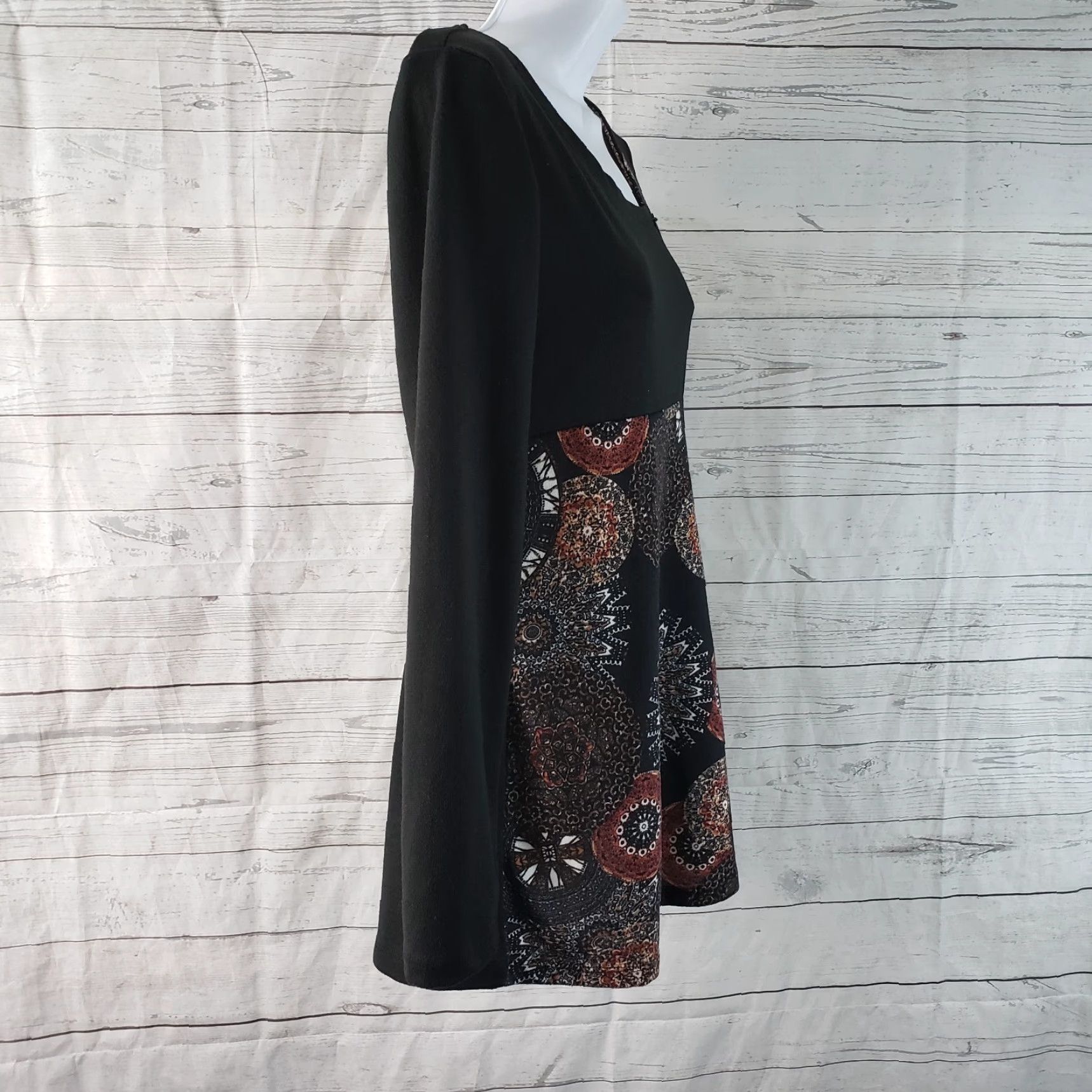 Vintage Coline Womens Blouse Geometric Long Sleeve S Black Geometric Coline Blouse Short Sleeve? Size S / US 4 / IT 40 - 3 Thumbnail