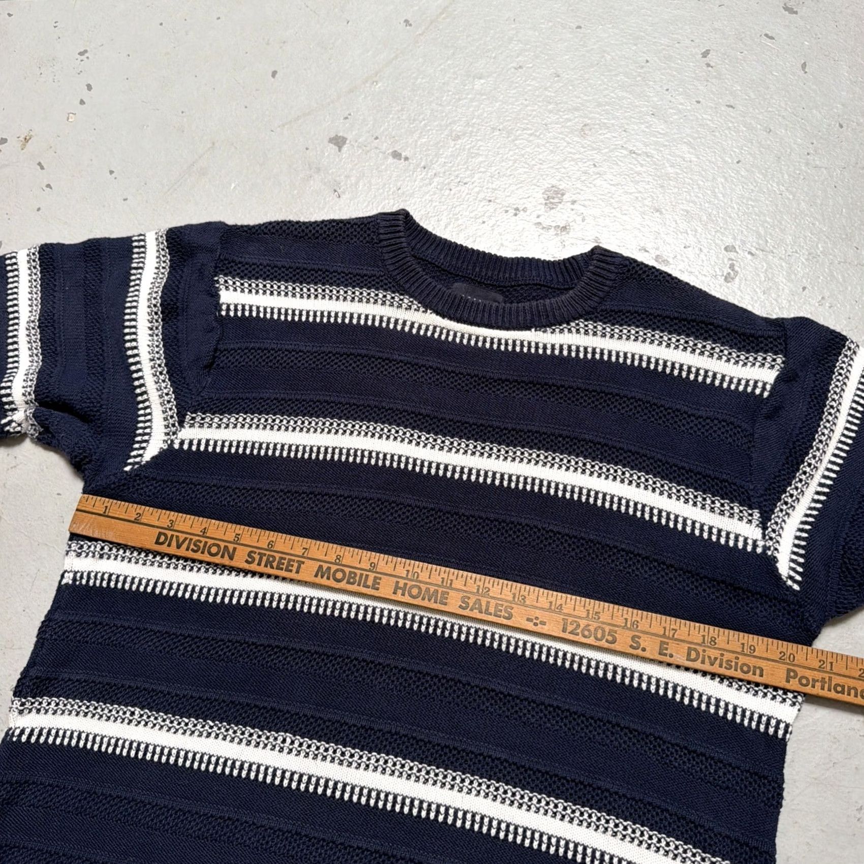 Vintage Beams Japan Heavy Stripe Border Knit Jersey T-Shirt Large Size US L / EU 52-54 / 3 - 2 Thumbnail