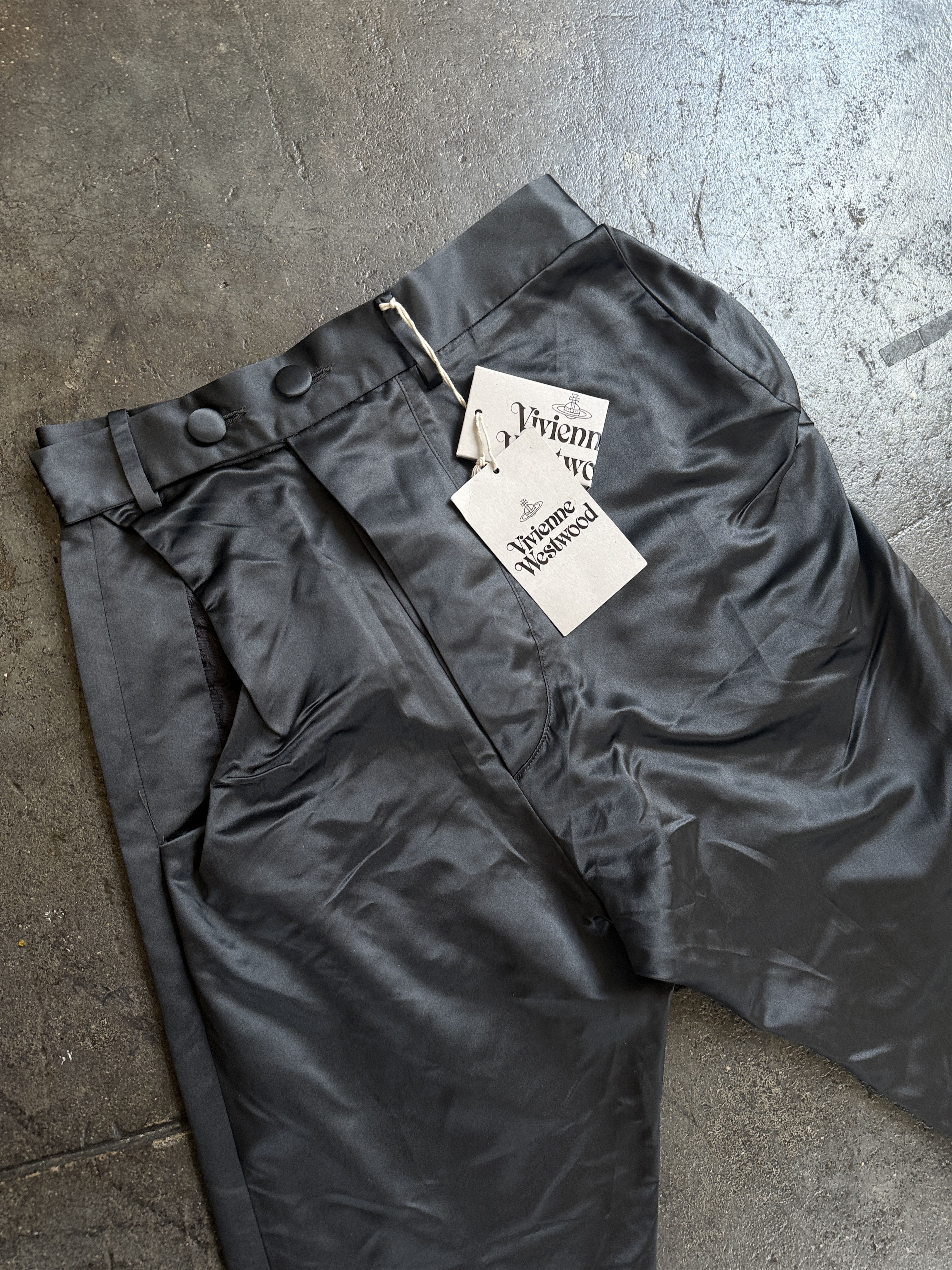 Vivienne Westwood NWT 1300$ F/W 2017 SILK and viscose shiny pants . Unreal Size 26" / US 2 / IT 38 - 10 Thumbnail