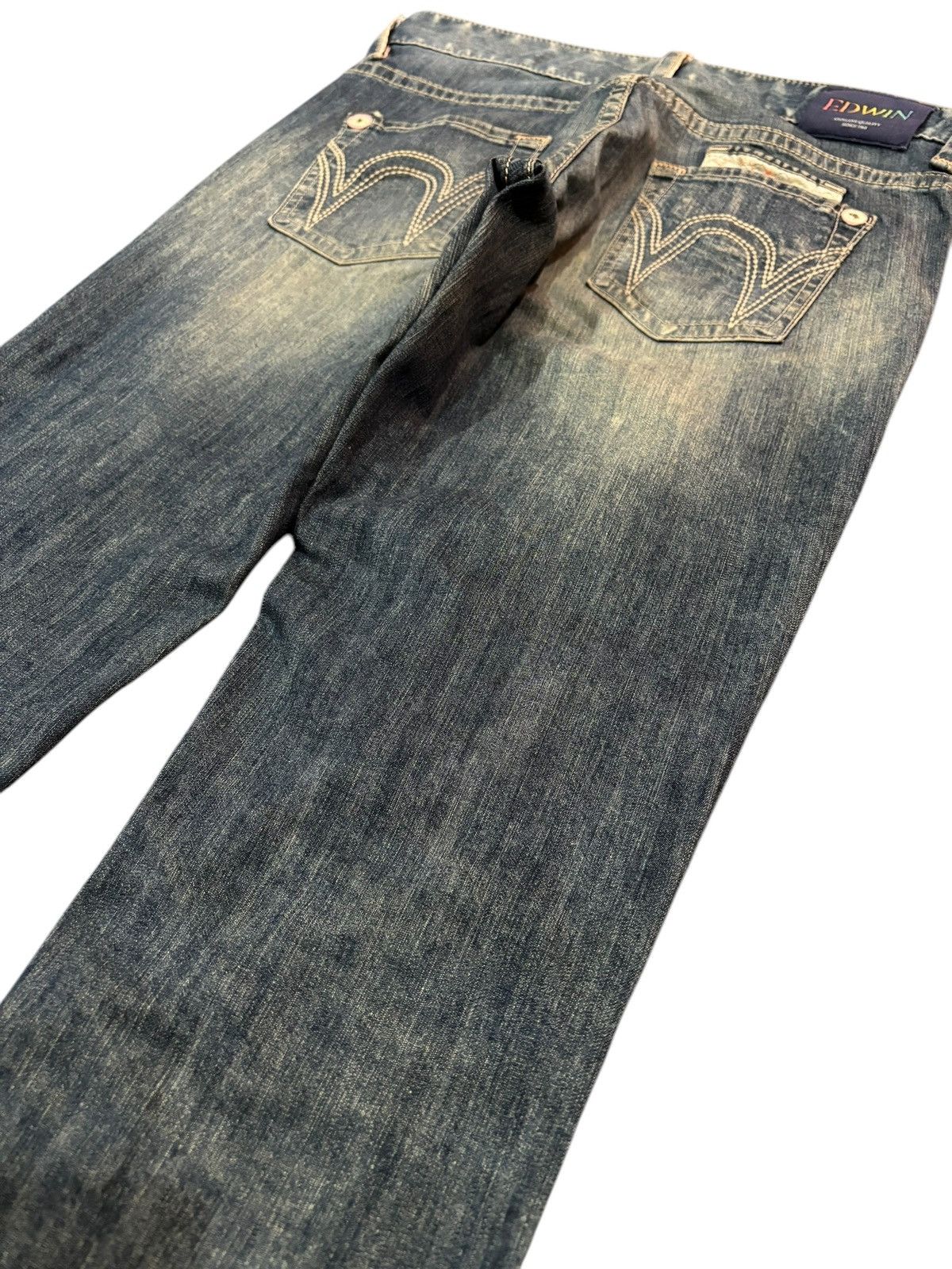 Edwin × Japanese Brand Vintage Y2k Edwin EMX 820 Faded Straight Cut Jeans Size US 32 / EU 48 - 6 Thumbnail