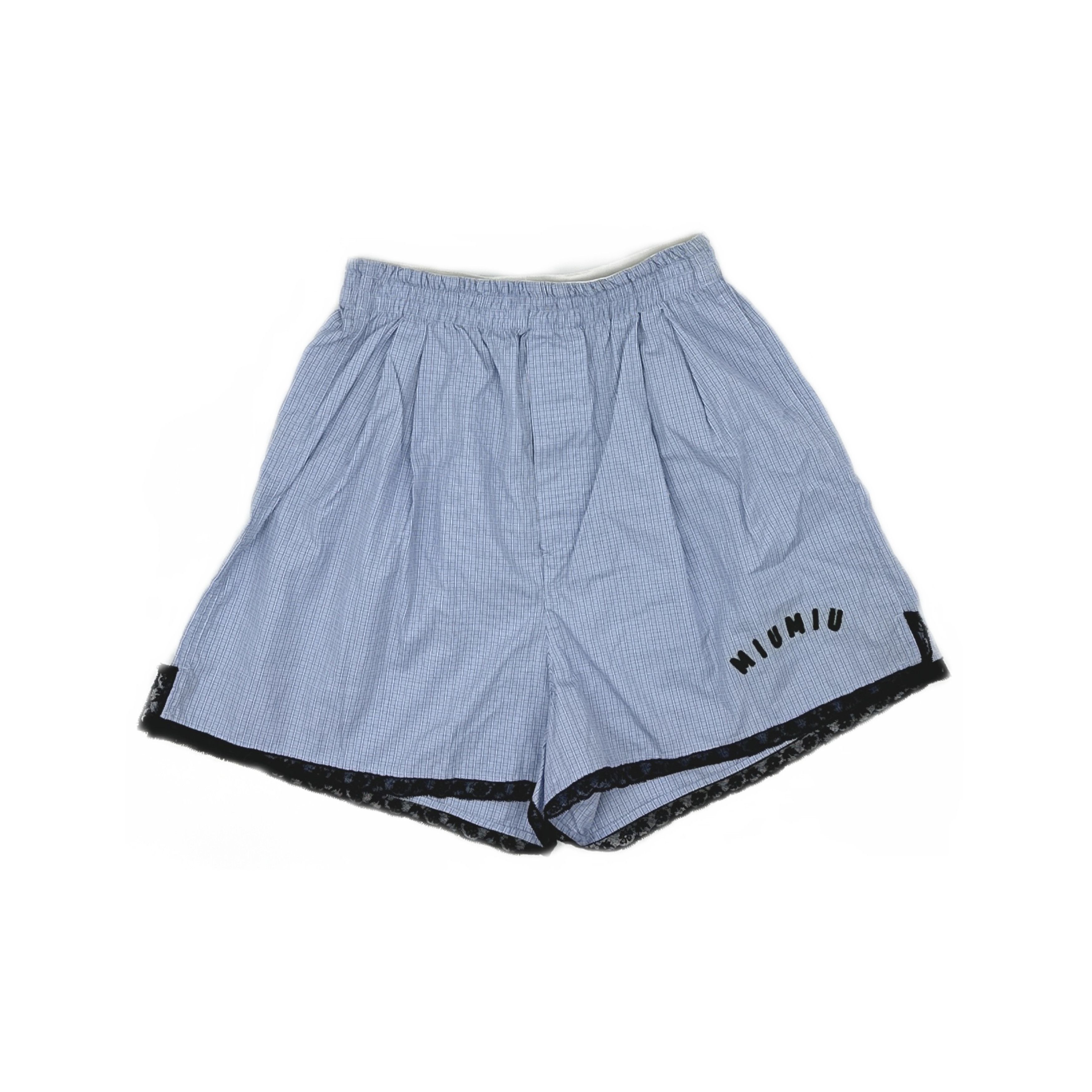Miu Miu Miu Miu Plaid Logo Shorts Size 36 Size 25" / US 0 / IT 36 - 1 Thumbnail