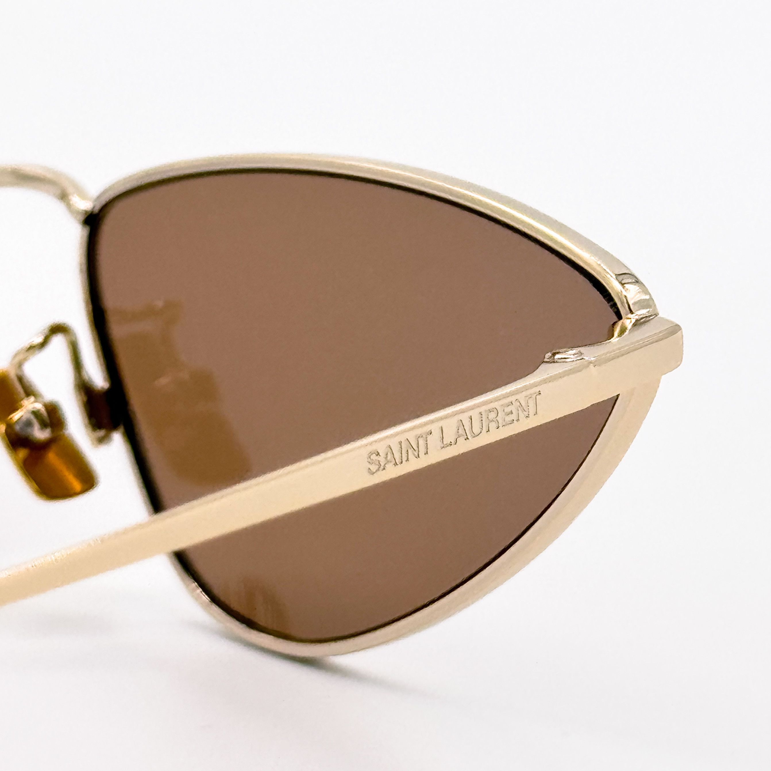 Yves Saint Laurent NEW SAINT LAURENT SL 487 003 WOMEN GOLD BROWN SUNGLASSES Size ONE SIZE - 10 Thumbnail