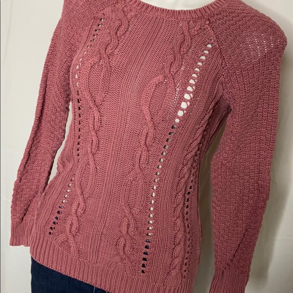 Designer Ruff Hewn Cable-knit Sweater Mauve / Pink, Small Size S / US 4 / IT 40 - 7 Thumbnail